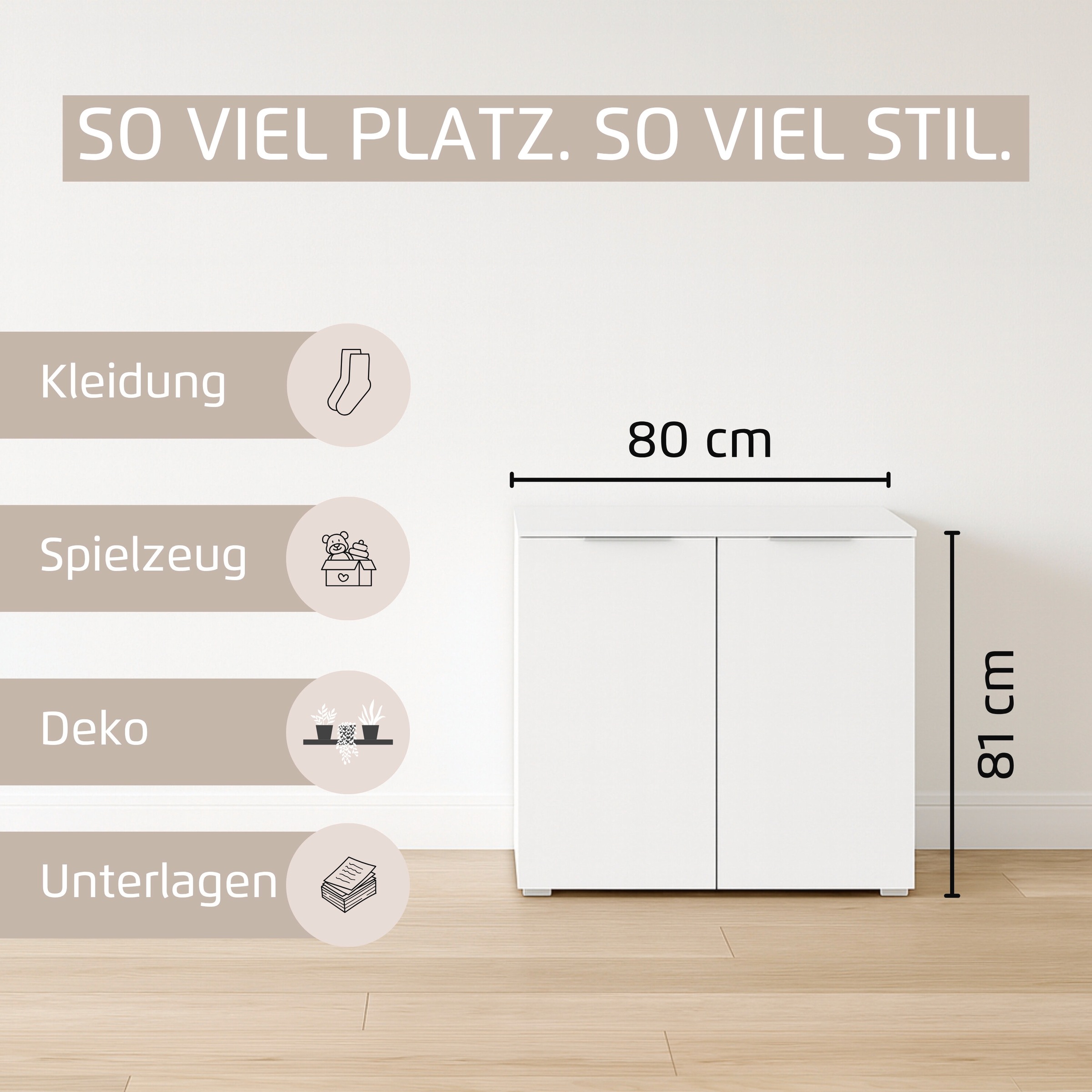 Thumbnail - rauch Sideboard "Türkommode Kommode Highboard ASTANA" Breite 80 cm / Höhe 81 cm, mit 2 Einlegeböden, mit 2 Türen, verste...