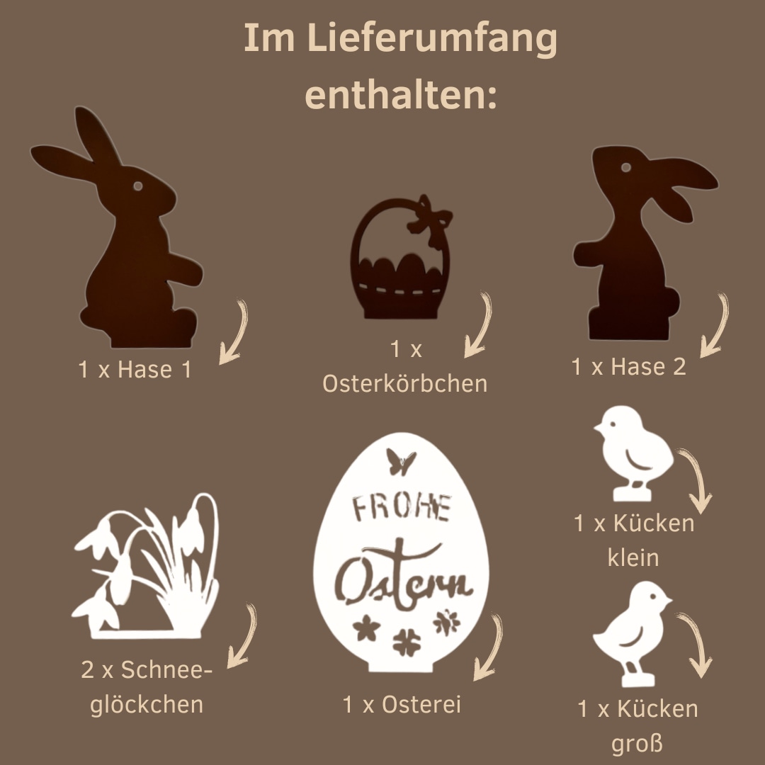 Weigla Dekofigur »Figurenset "Ostern" für WEIGLA Dekosockel, aus Holz« Erzgebirge garantiert, Deko für Ostern innen