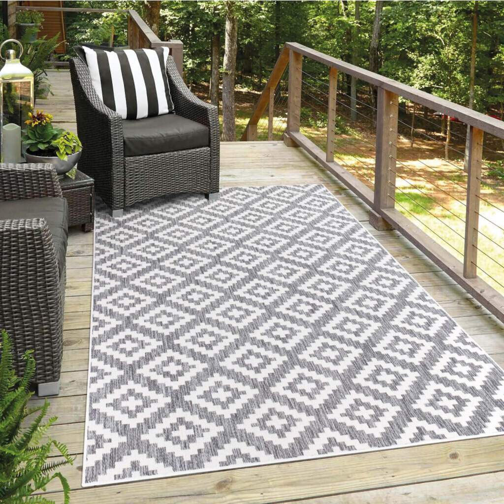 Wohnen Teppiche Carpet City Teppich »Outdoor«, rechteckig, 5 mm Höhe, Wetterfest & UV-beständig, für Balkon, Terrasse, Wintergar