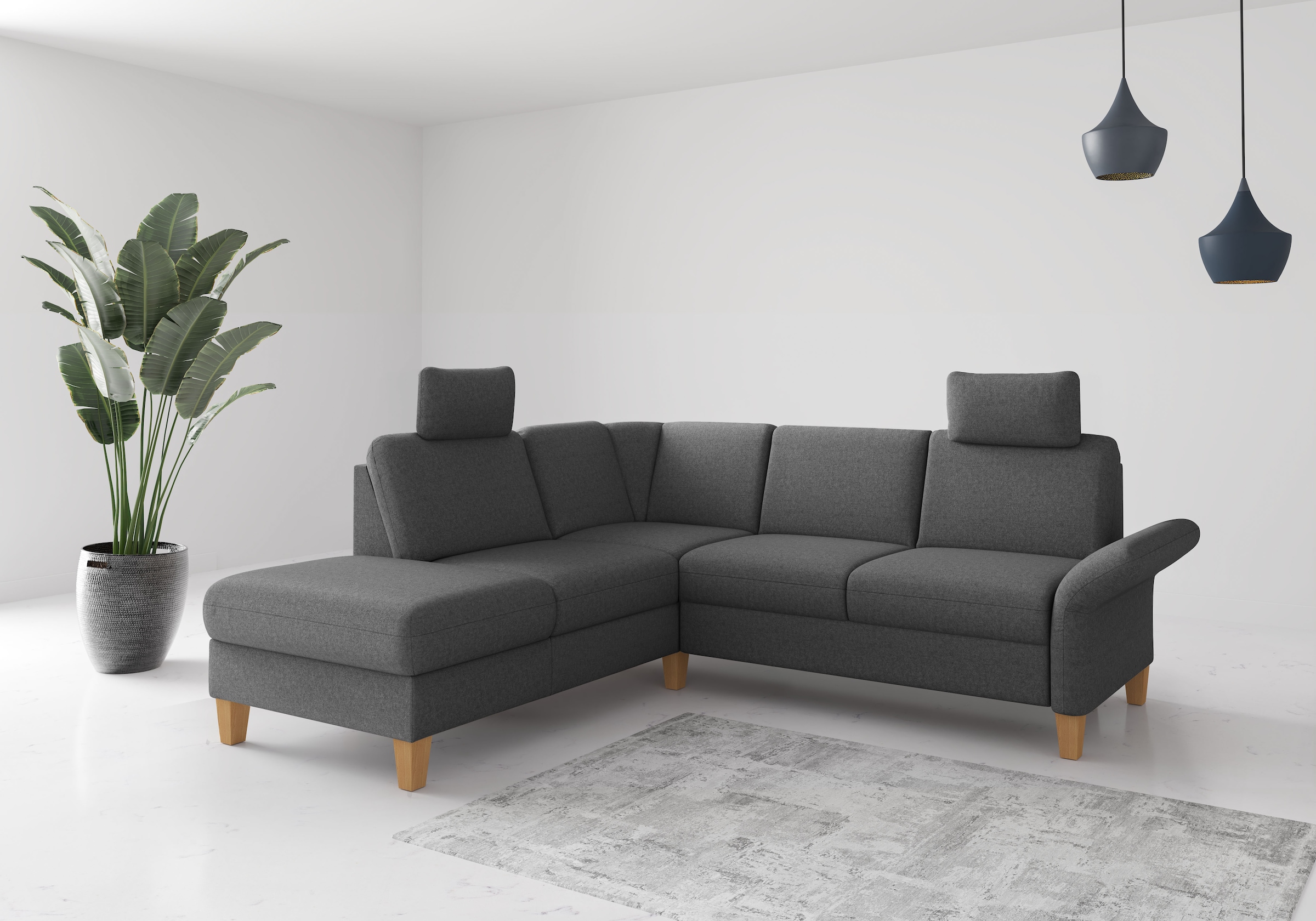 OTTO home Ecksofa "Rochelle, L-Form" wahlweise mit Armteilverstellung, Schlaffunktion und Bettkasten