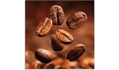 Glasbild »Nahaufnahme von Kaffeebohnen«, Getränke, (1 St.), in verschiedenen Größen