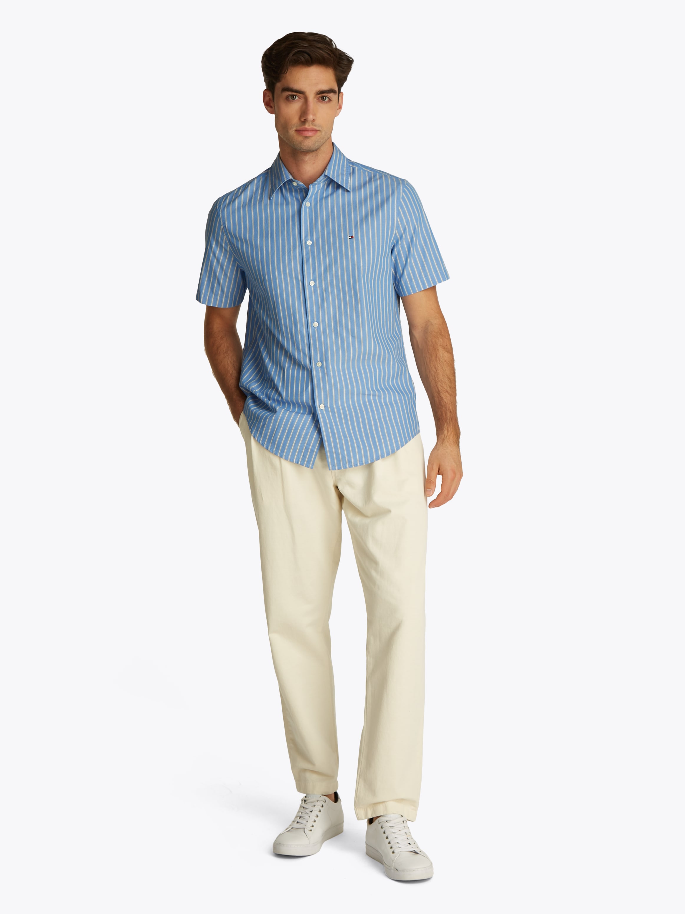 Tommy Hilfiger Kurzarmhemd »FLEX POPLIN RETRO STP SS SHIRT«