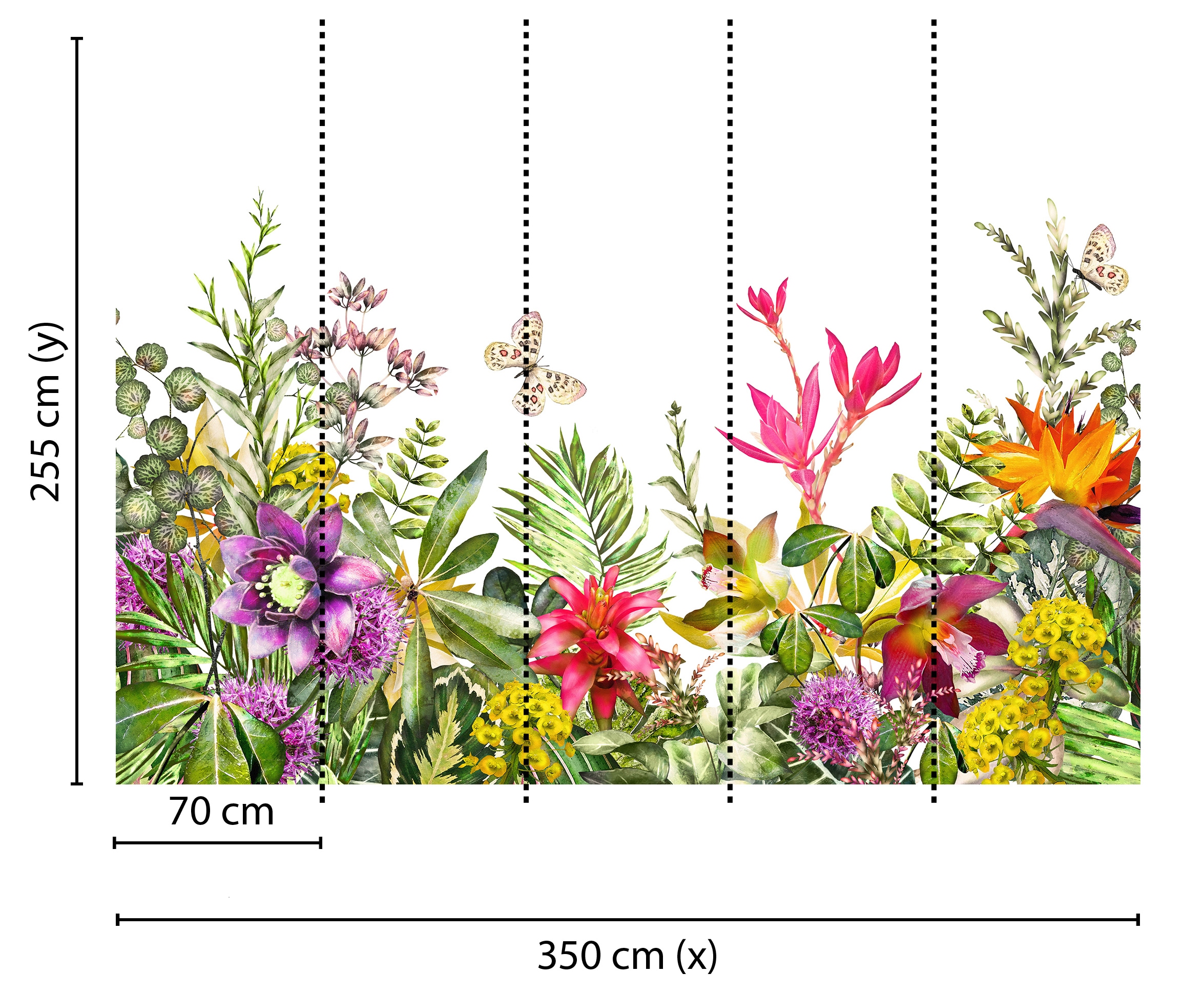living walls Fototapete »Designwalls Motley Flowers« glatt Vlies, Wand, Schräge, Decke