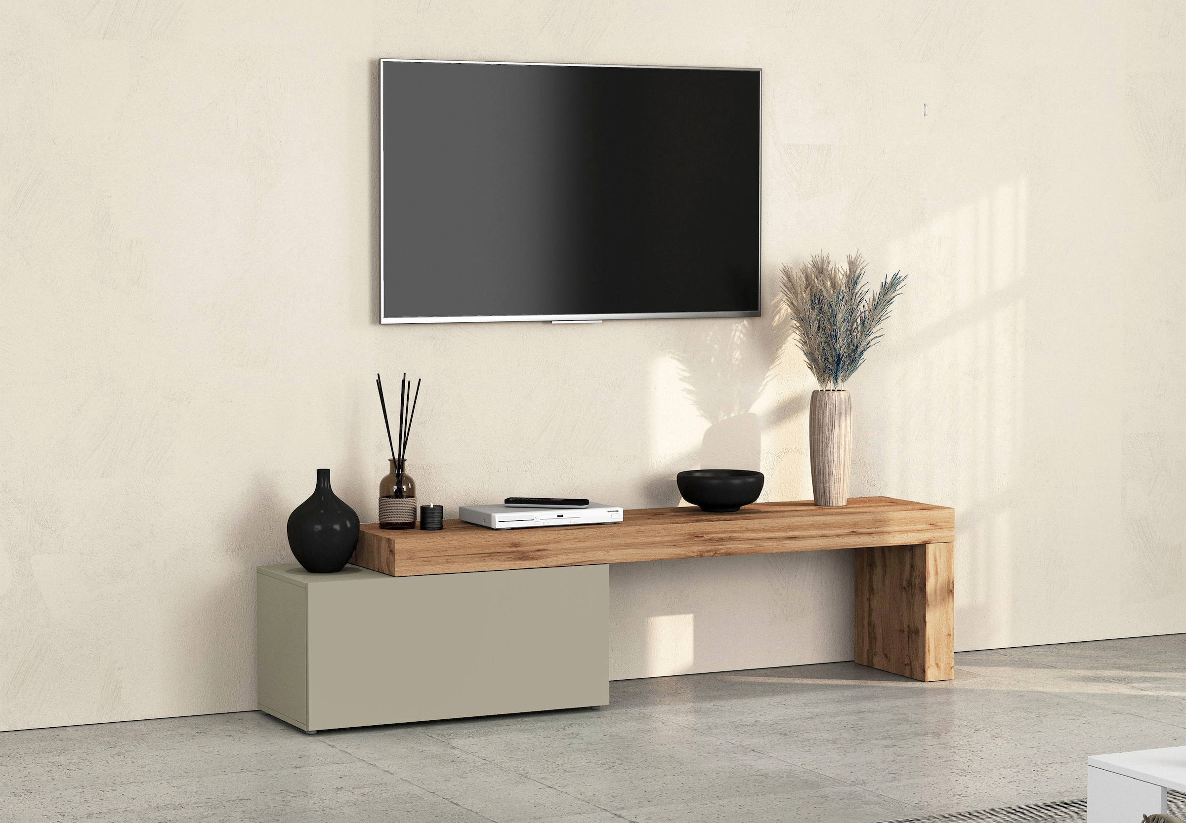 INOSIGN Lowboard "Chronos TV-Board, TV-Schrank" Breite verstellbar von 180 günstig online kaufen