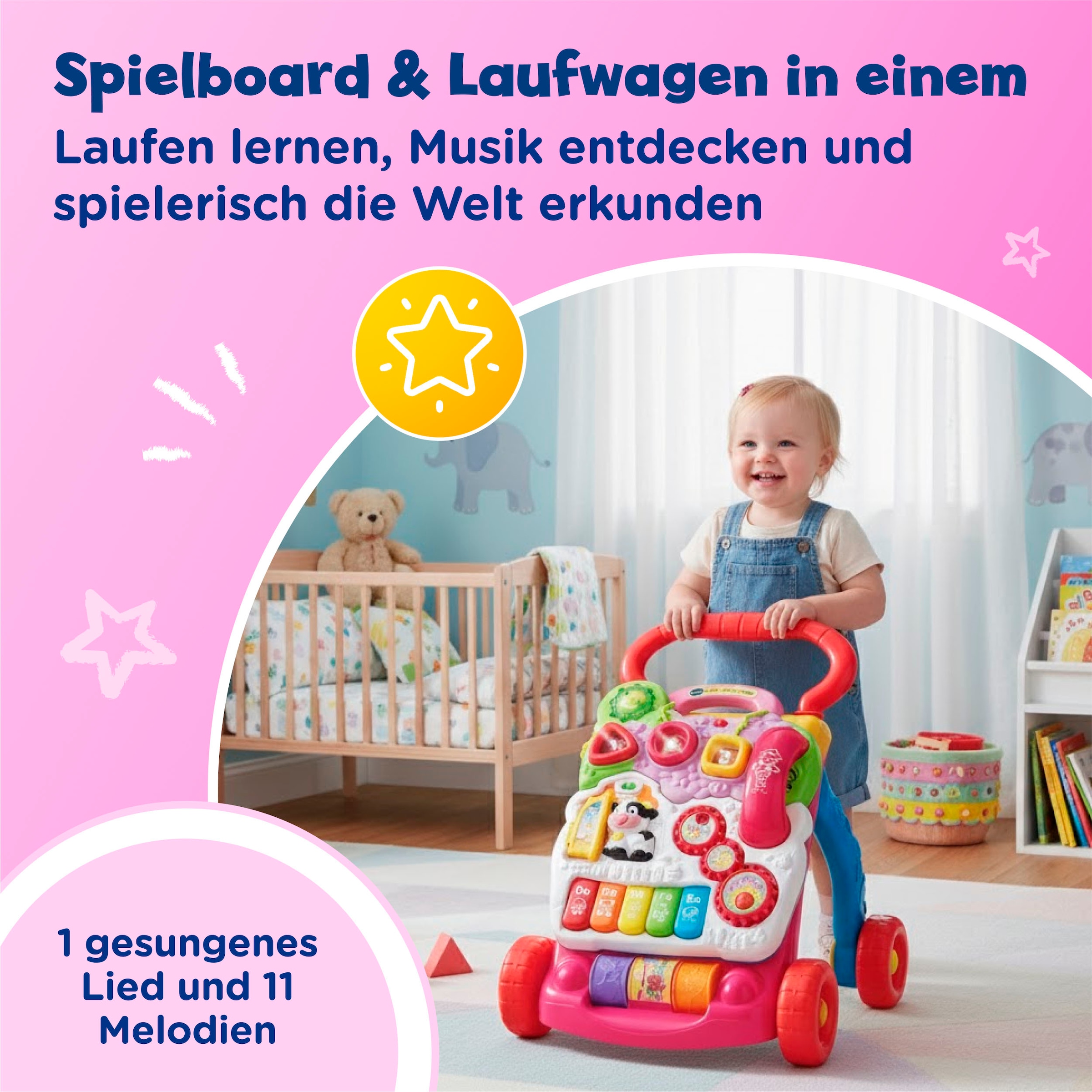 Vtech® Lauflernwagen »VTechBaby, Spiel-und Laufwagen« mit 11 Kindermelodien