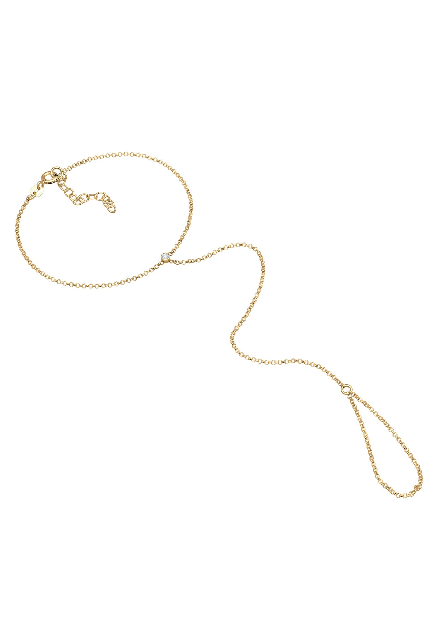 Elli Armband »Handchain mit Glas Kristalle Weiß 925 Sterling Silber«