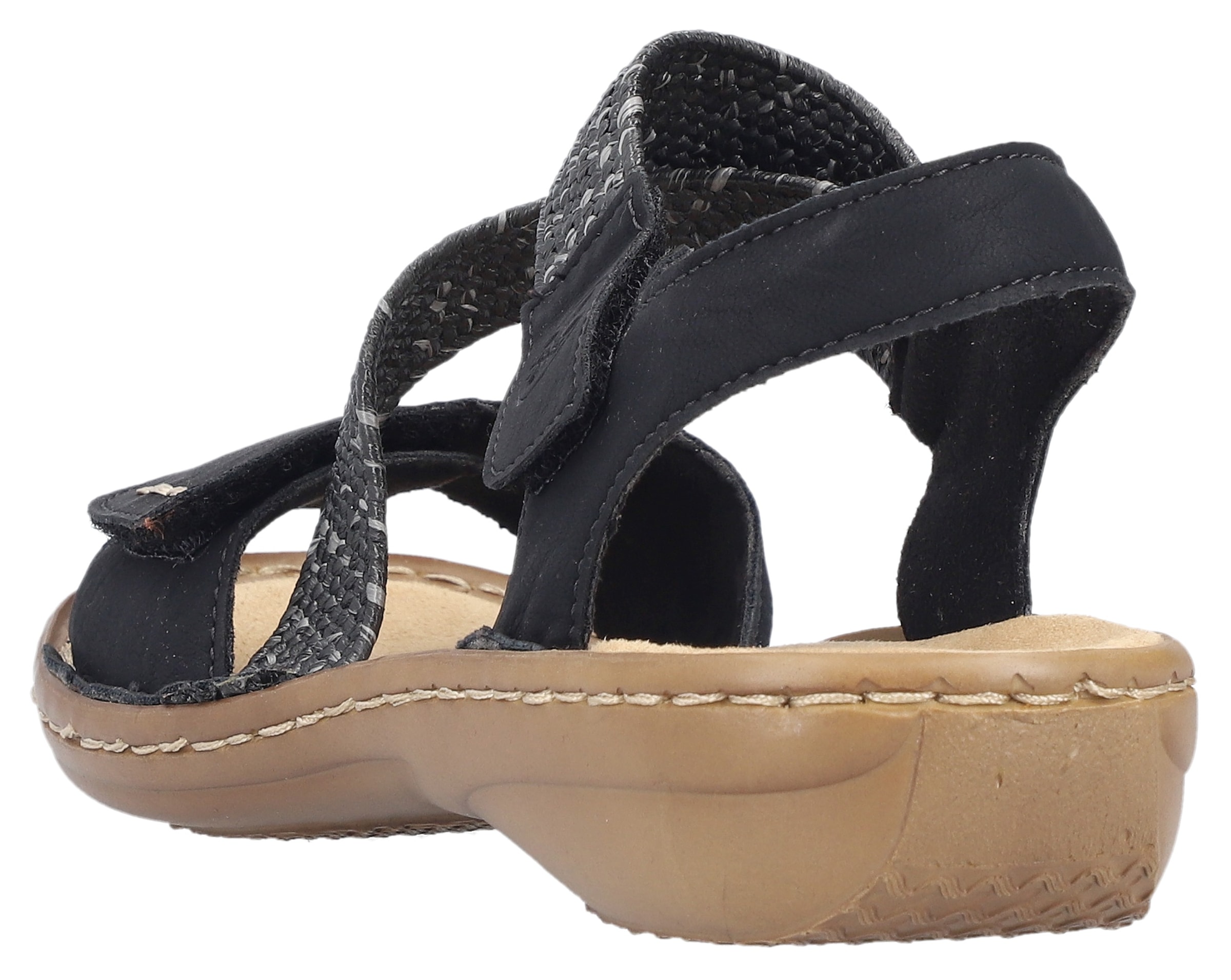 Rieker Sandale, Sommerschuh, Sandalette, Urlaubschuh mit Klettverschlüsse