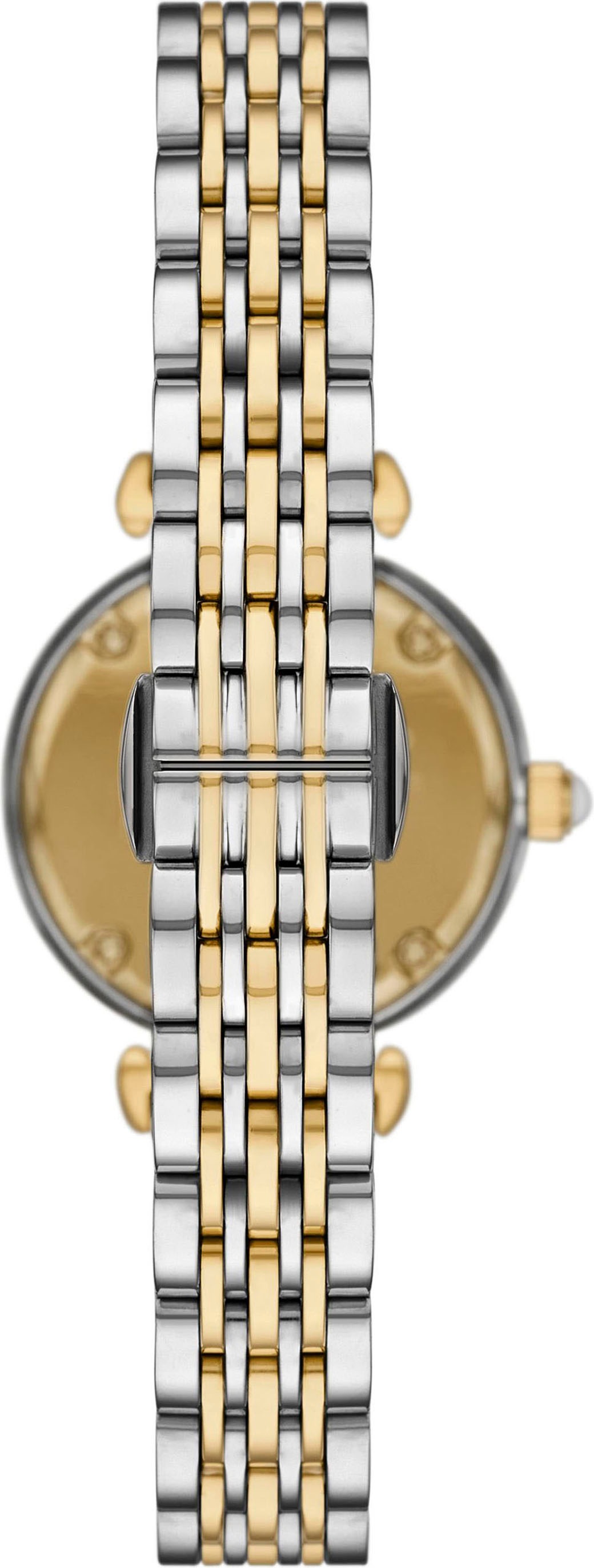 Emporio Armani Quarzuhr, (Set, 2 tlg., mit Armreif), Armbanduhr, Damenuhr, Edelstahlarmband, Ideal auch als Geschenk
