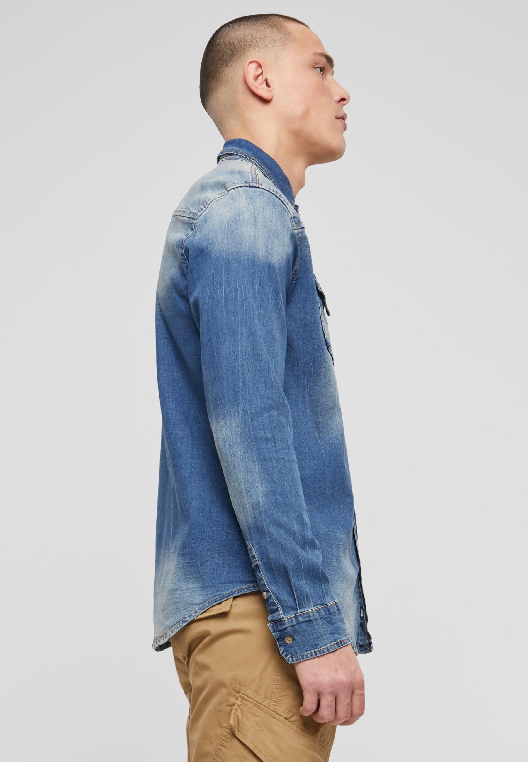 Brandit Langarmhemd »Brandit Herren Riley Denim Shirt«, (1 tlg.)