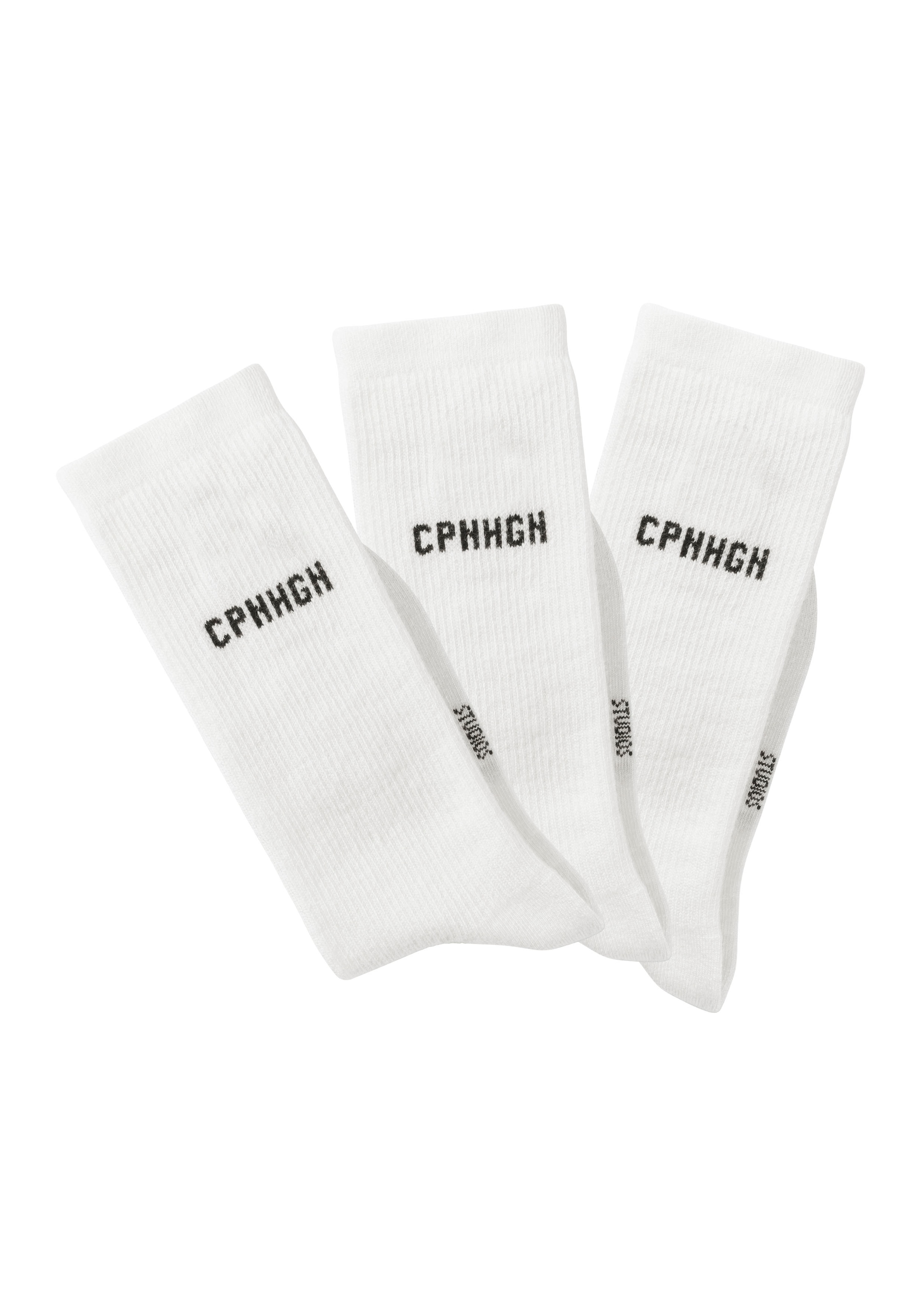 Copenhagen Studios Basicsocken, (Packung, 3 Paar), mit Rippstruktur und Stickerei