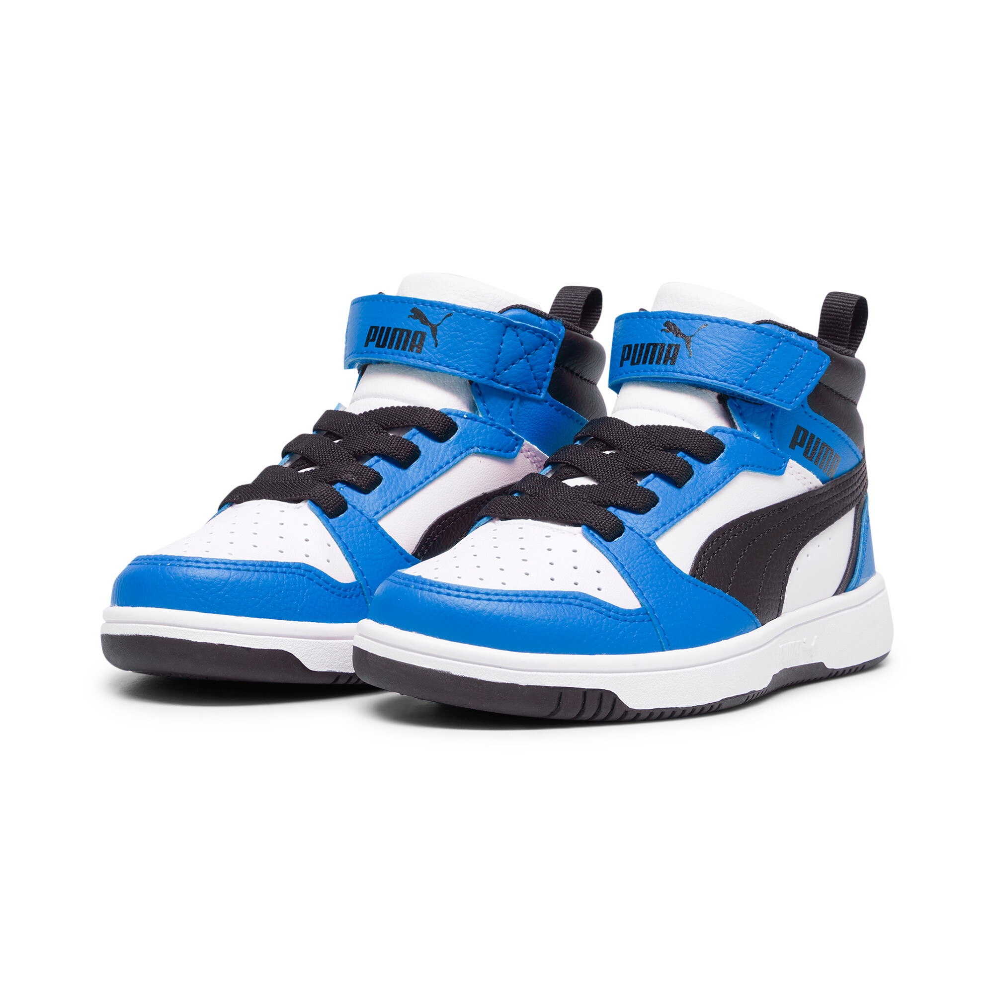 PUMA "REBOUND V6 MID AC+ PS" mit leicht profilierter Gummilaufsohle, mit Klettverschluss