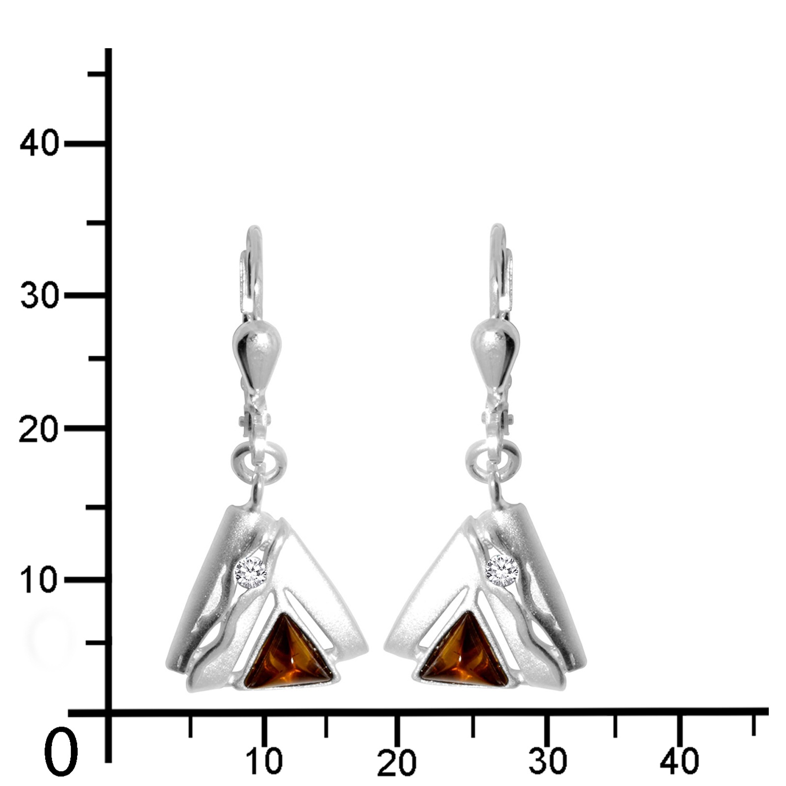 OSTSEE-SCHMUCK Paar Ohrhänger »- Benita - Silber 925/000 - Bernstein/Zirk.«