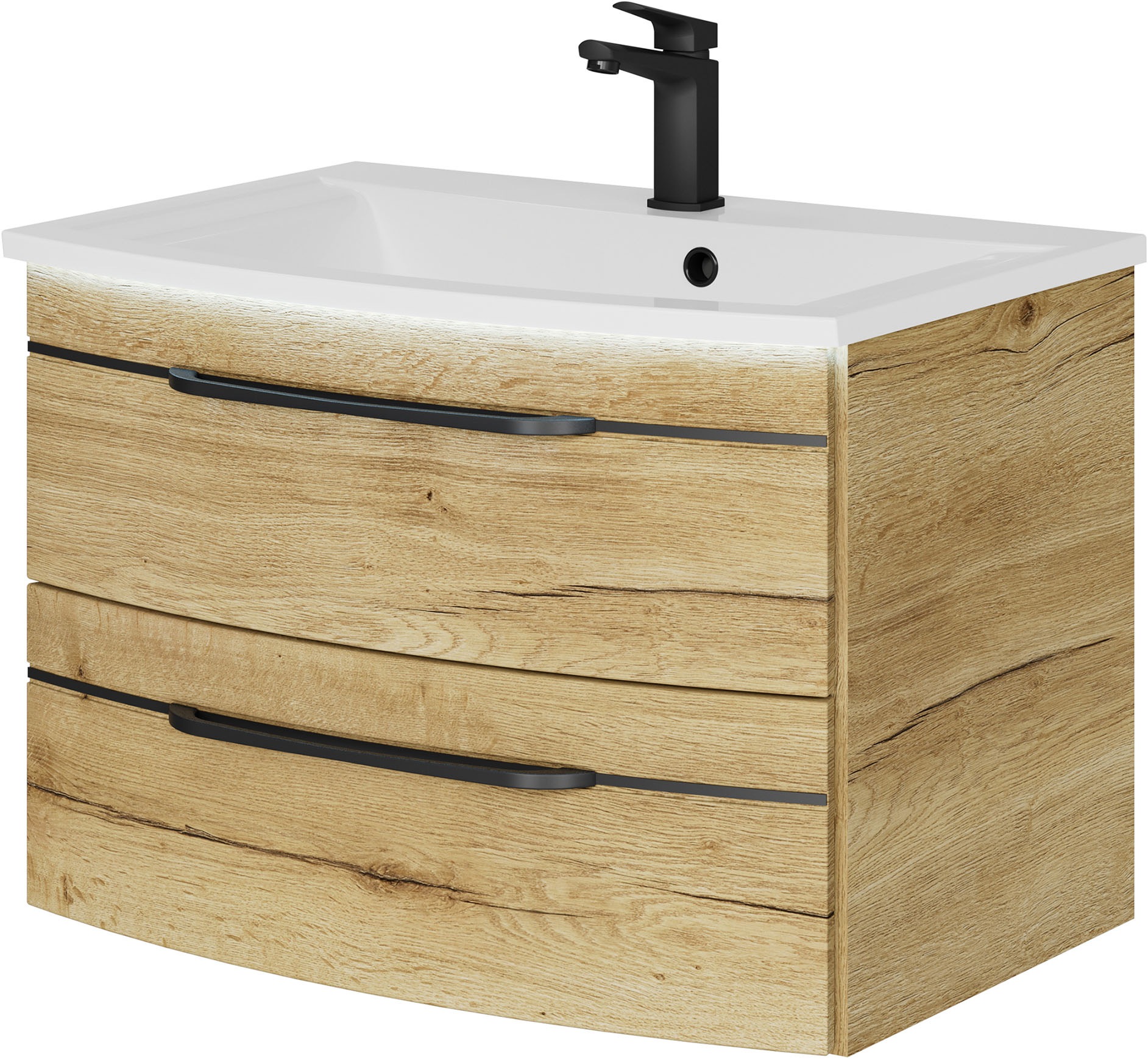 Saphir Badmöbel-Set »Serie 7045 2-teilig Mineralmarmor-Waschtisch mit LED-Spiegelschrank«, (Set, 2 St.), Badezimmer-Set 73,2 cm breit, inkl. Türdämpfer, 2 Türen, 2 Schubladen