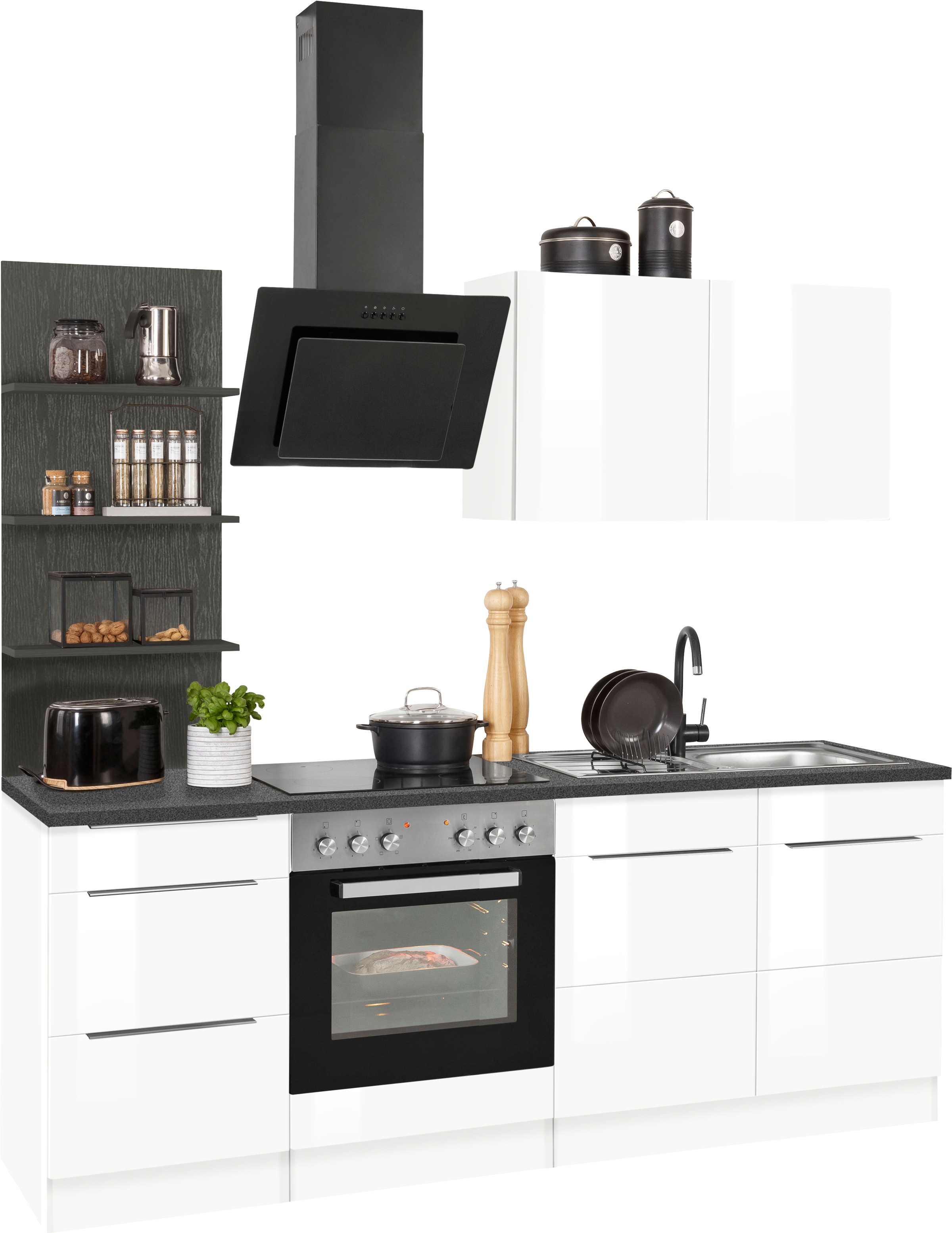 Kochstation Küchenzeile »KS-Brindisi«, ohne Geräte, Breite 210 cm