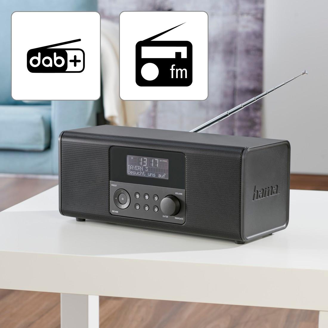 Hama Digitalradio (DAB+) »Digital Radio, DAB Radiowecker, FM/Stereo/6W  DR1400« | BAUR