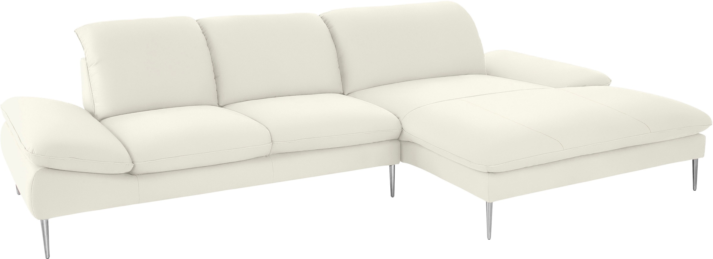 W.SCHILLIG Ecksofa »enjoy&MORE, Designsofa, bequem, zeitlos und elegant, L-Form«, mit Sitztiefenverstellung, Füße Chrom glänzend, Breite 340 cm