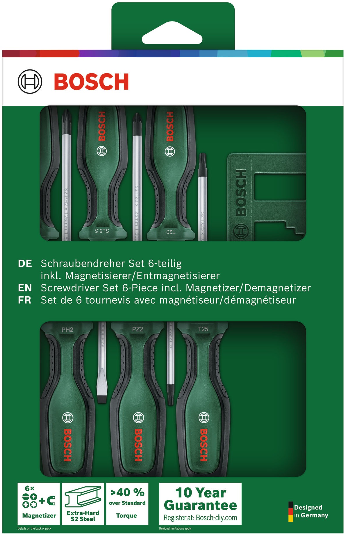 Bosch Home & Garden Schraubendreher »1600A02W7L«, (Set), 6-tlg., mit Magnetisierer