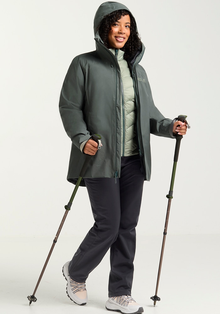 Jack Wolfskin 3-in-1-Funktionsjacke »ICECAPE 3IN1 DOWN JKT W RDS«, mit Kapuze
