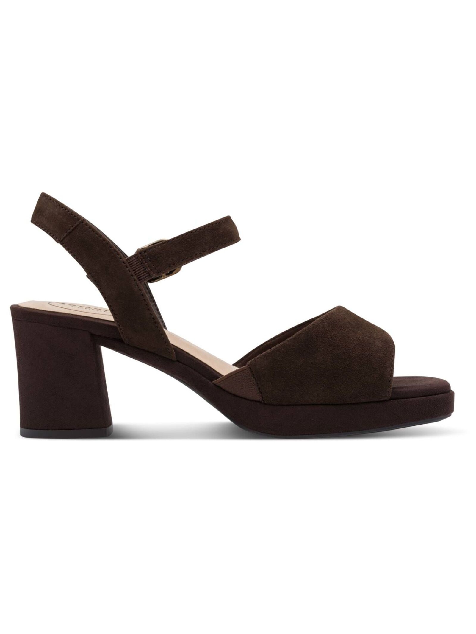 Riemchensandale TAMARIS "Tamaris Sandalen Leder", Damen, Gr. 37, mocca, Leder, Schuhe Riemchensandale 3
