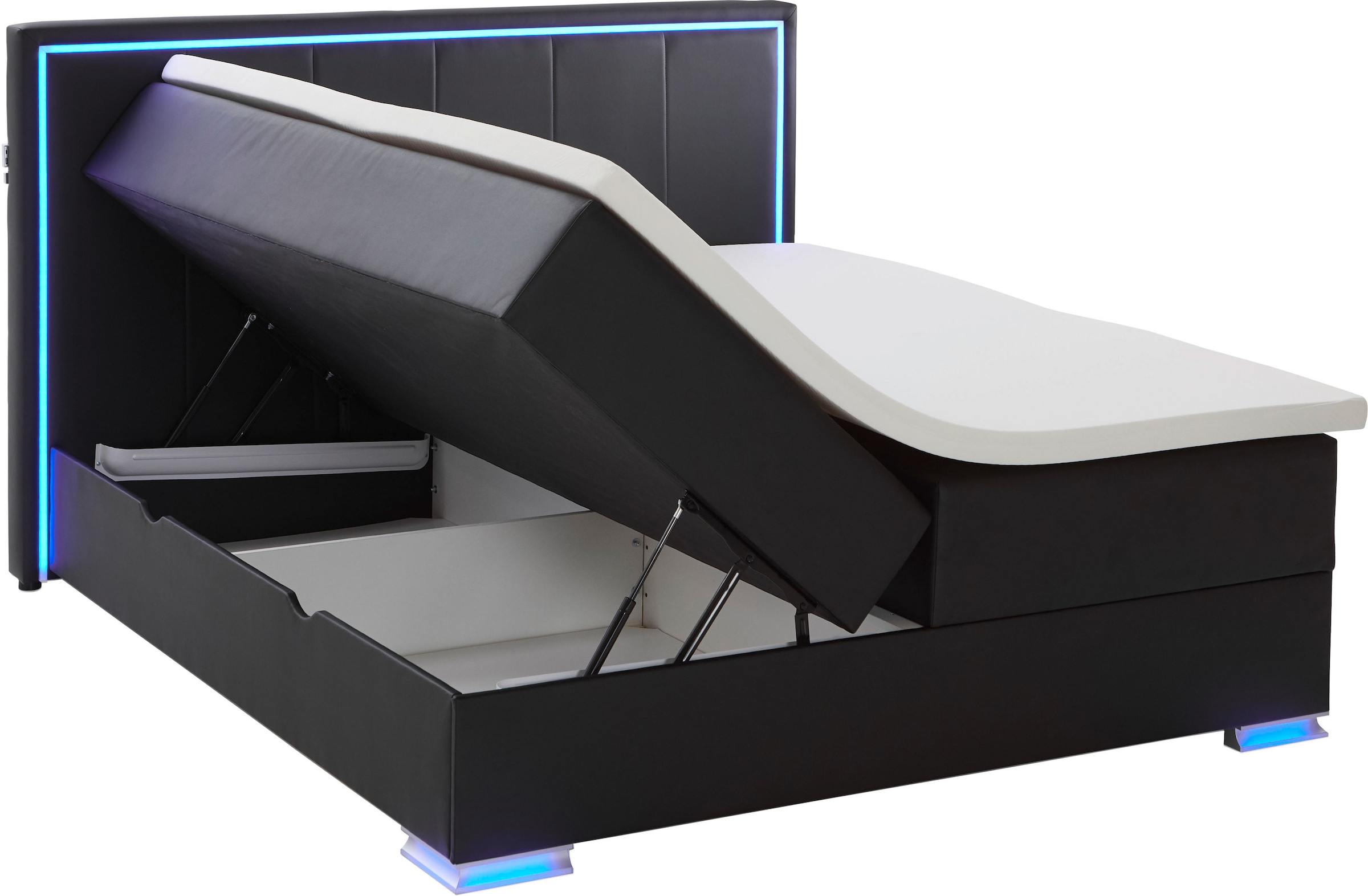 meise.möbel Boxspringbett »Colorado II«, inkl. LED-Beleuchtung & Topper