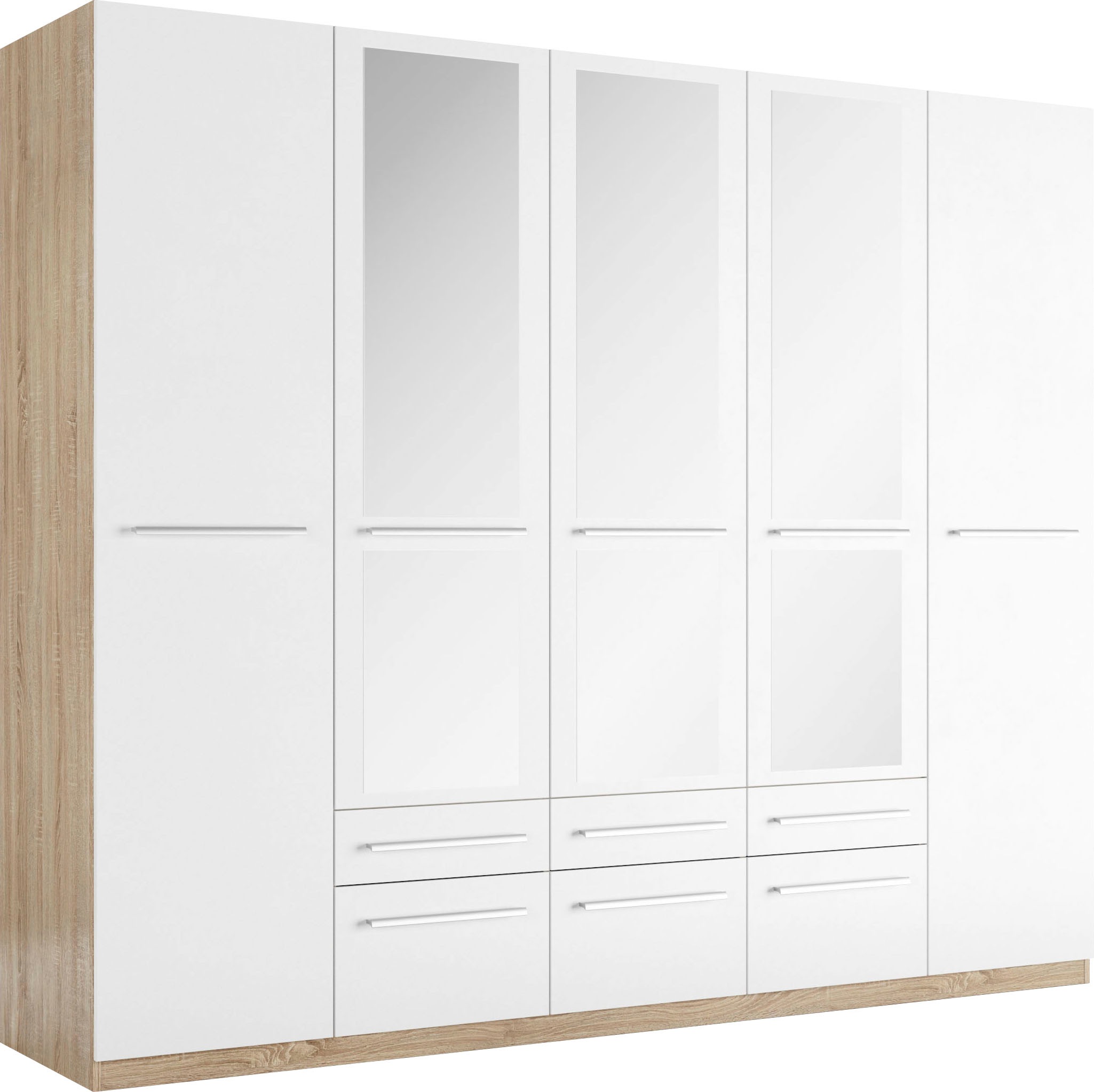 priess Kleiderschrank »Schrank Garderobe Wäscheschrank Barcelona in 5 Breiten«, viel Stauraum, geräumige Schubkästen, mit Spiegel, MADE IN GERMANY