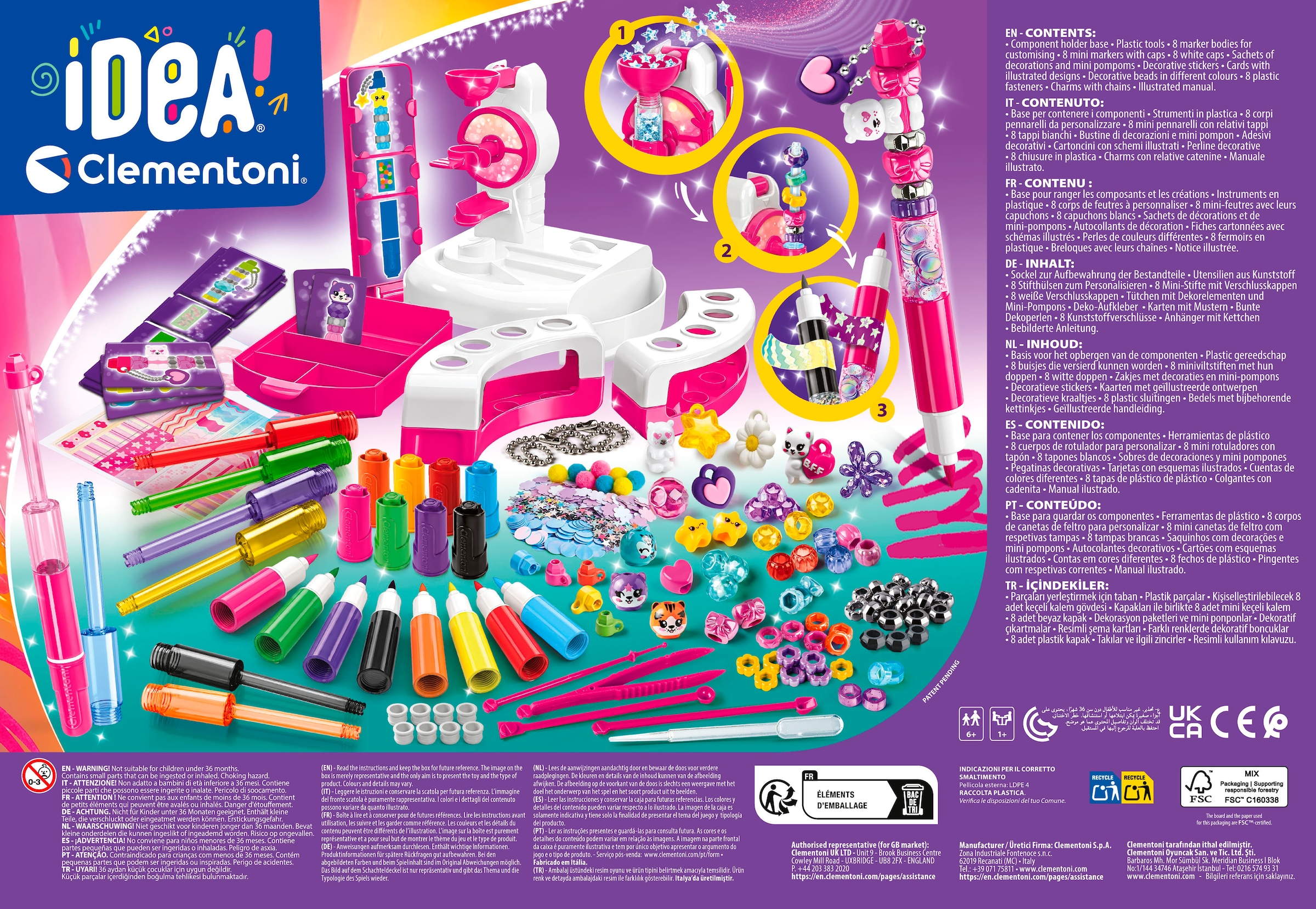 Clementoni® Kreativset »Idea, Mein Filzstift-Atelier« Made in Europe