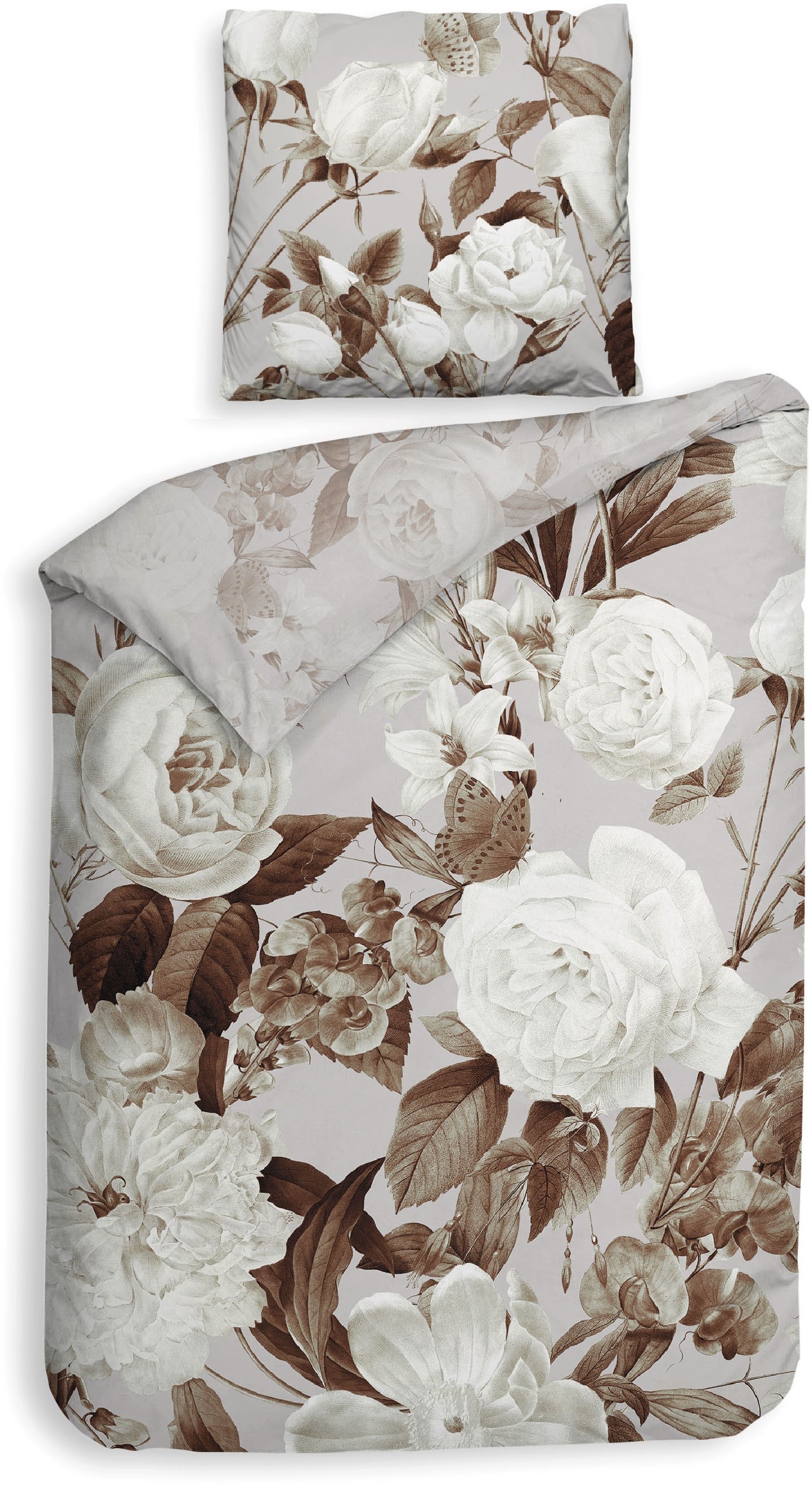 Heckett & Lane Bettwäsche "Danna" 2 Stk. tlg. Blumen Muster, hochwertiges M günstig online kaufen