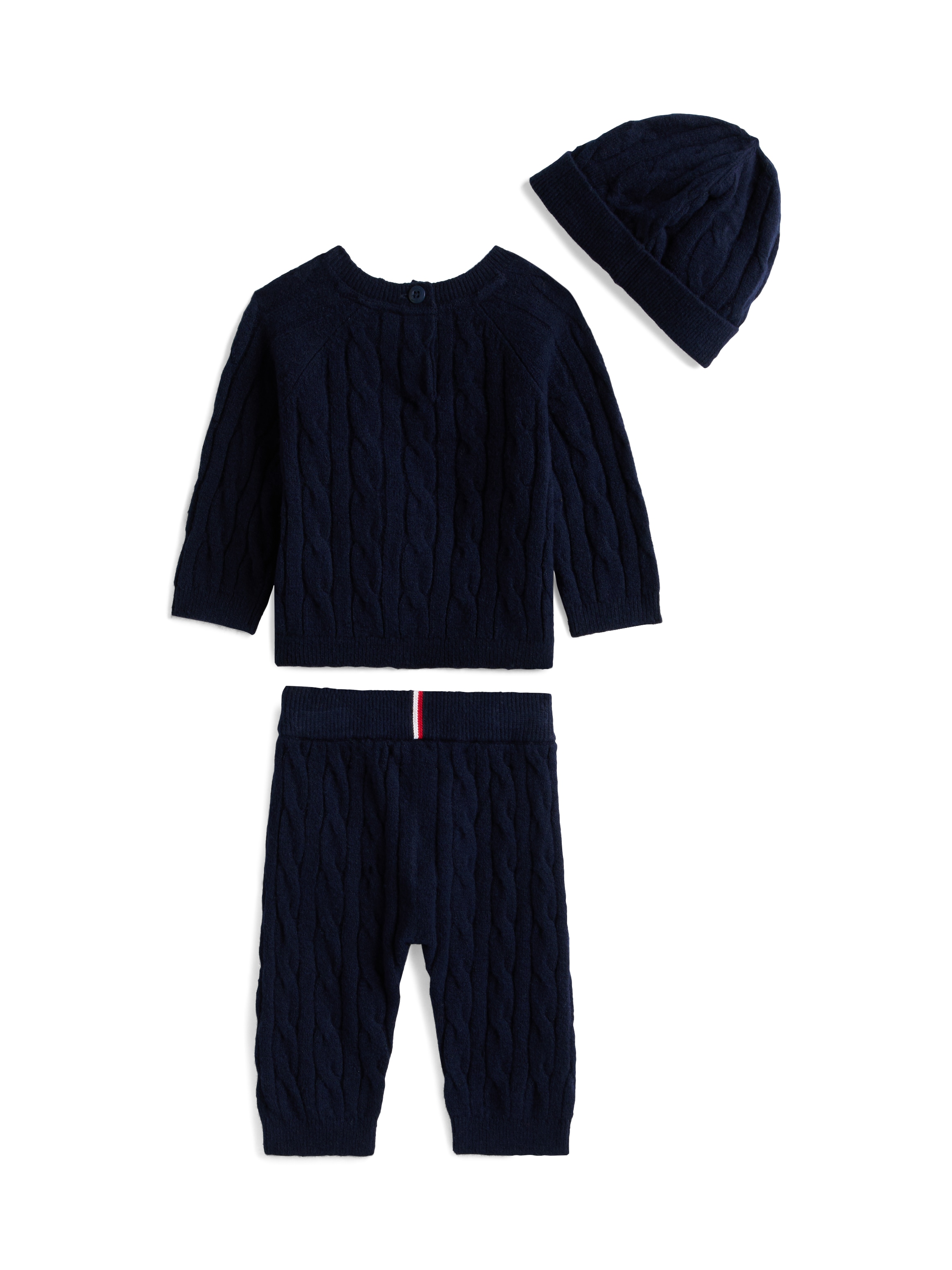 Tommy Hilfiger Langarmshirt & Hose »CABLE SWEATER BEANIE GIFTBOX« 3 Stk. tlg. für Babys