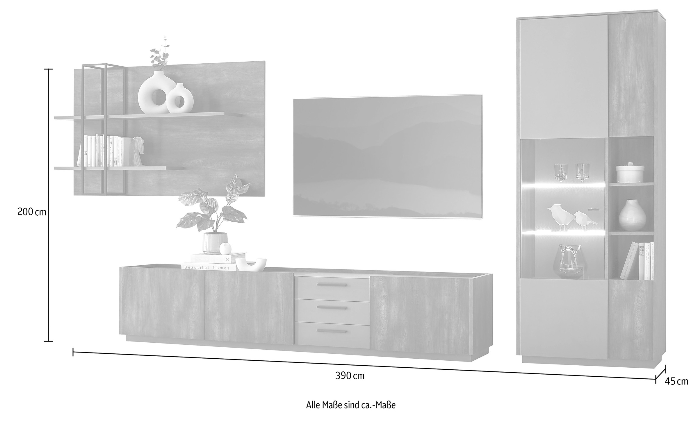 INOSIGN Schrank-Set »LARGO«, (Set, 3 St.), mit Soft-Close-Funktion