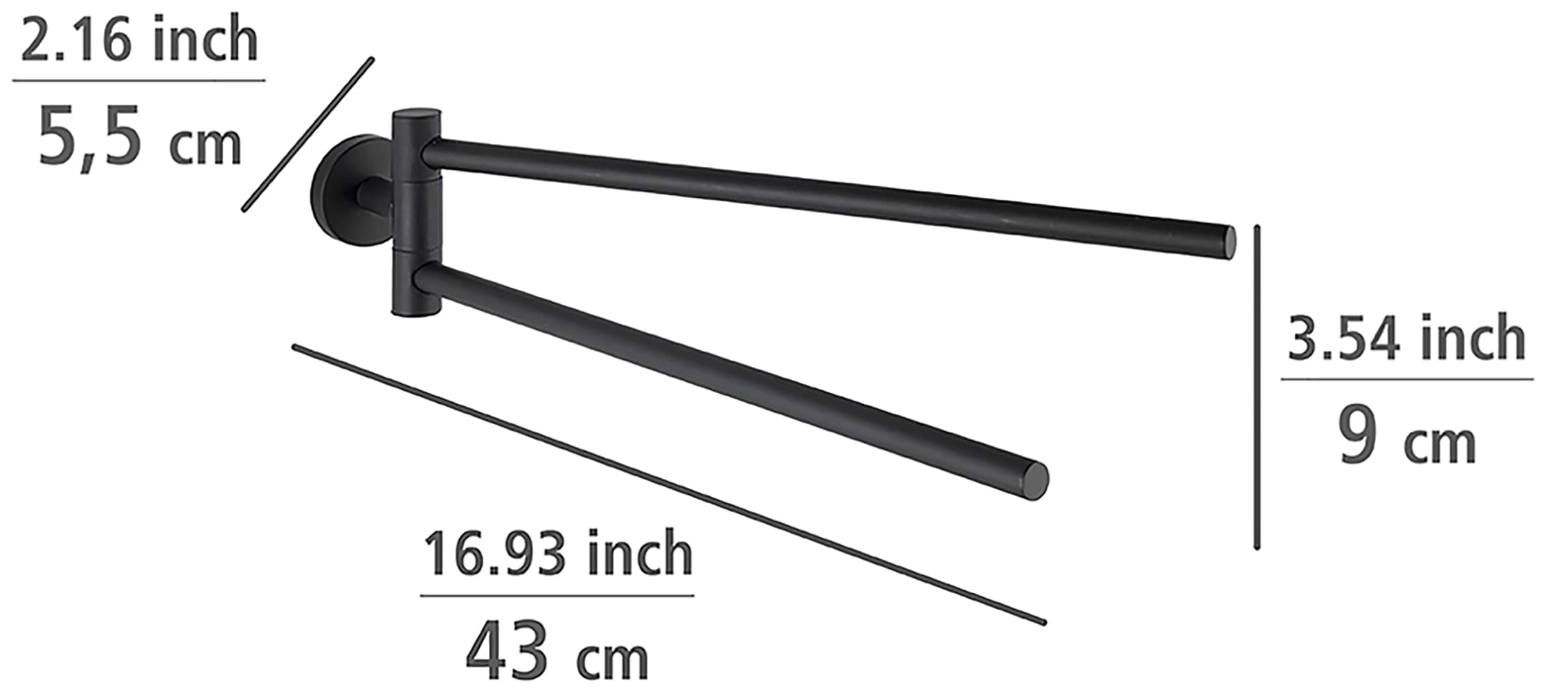 WENKO Handtuchhalter »Modell Bosio«, (2 tlg.), 2-armig inkl. Power-Loc® Kleber, aus Edelstahl, Befestigen ohne Bohren