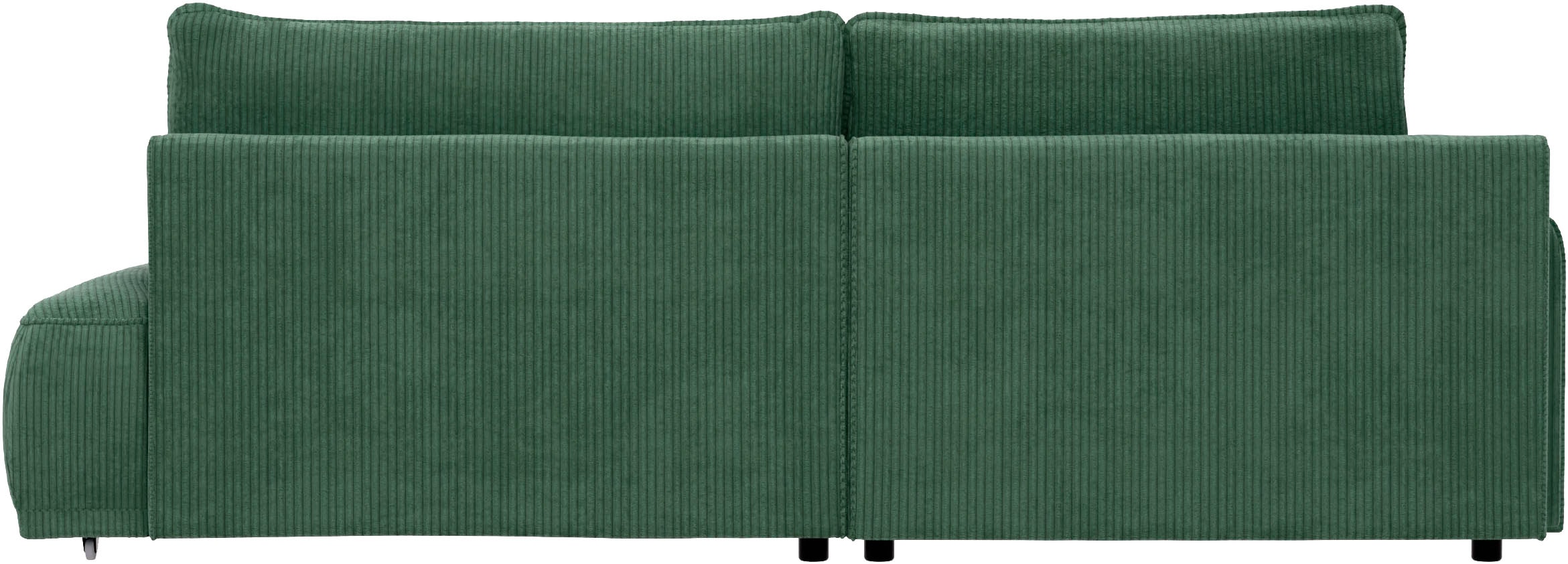 TRENDMANUFAKTUR Ecksofa »Fordon II, Schlafsofa mit Bettkasten, Couch in L-Form, Breite 250 cm«, in Cordstoff HYPER, dunkelgrün, Armlehne links