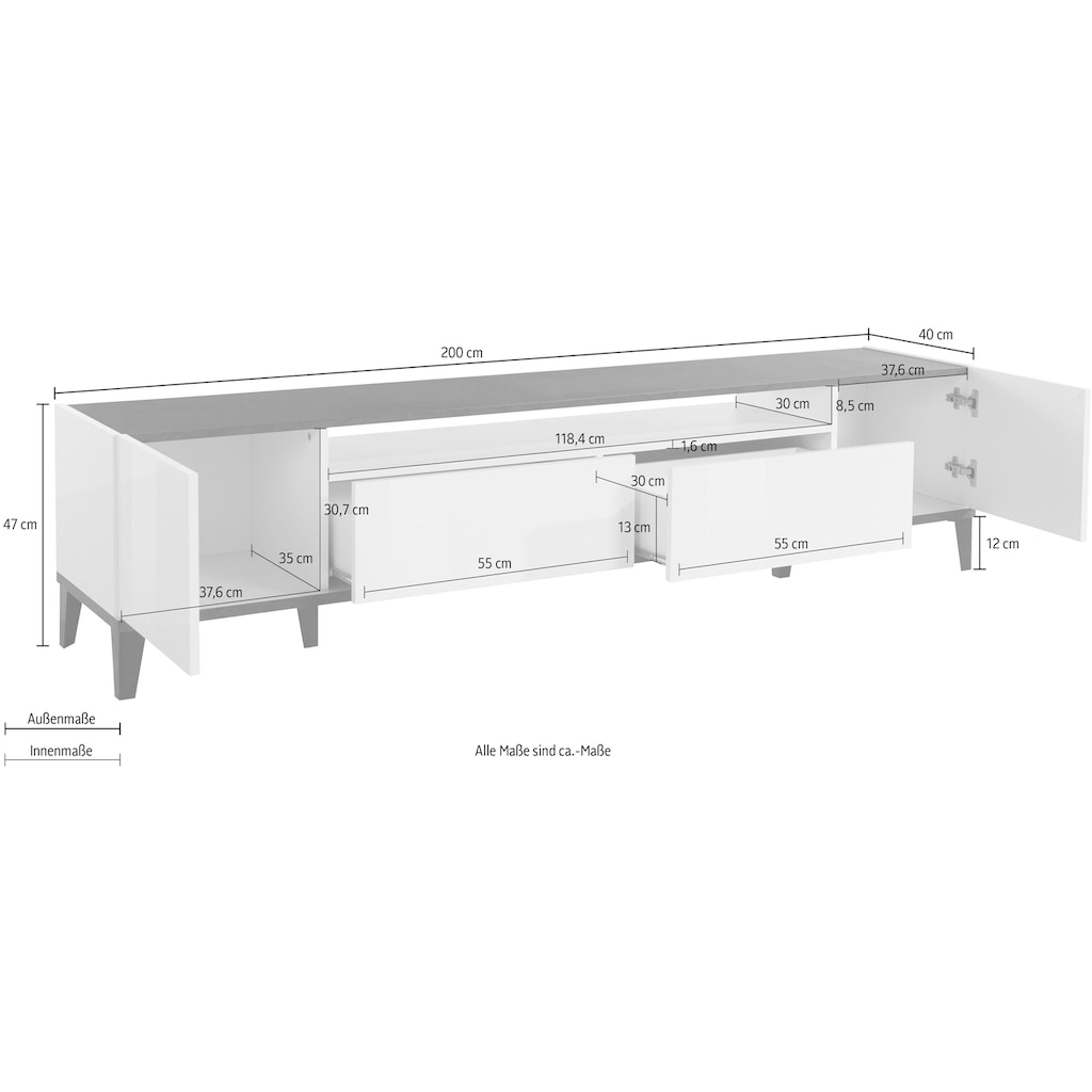 INOSIGN TV-Board »sunrise«, Breite 200 cm