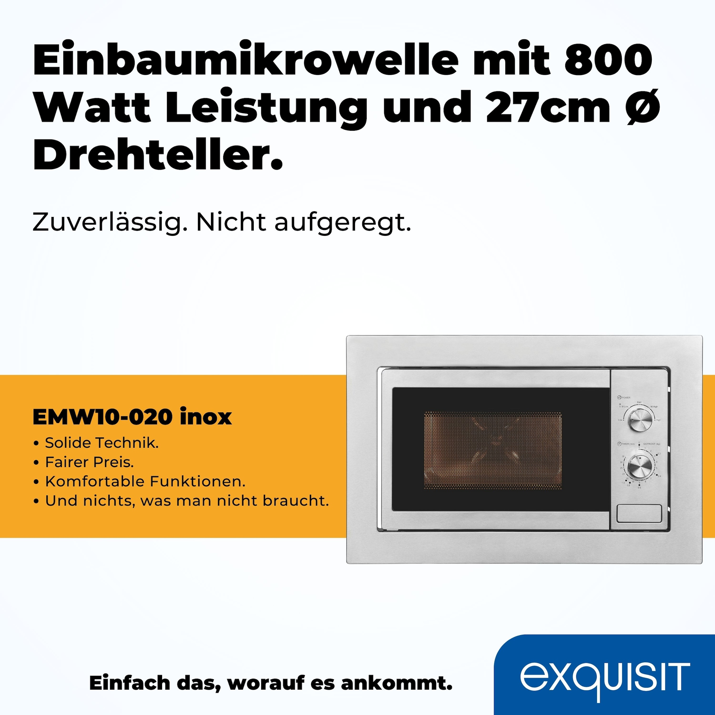 exquisit Einbau-Mikrowelle »EMW10-020« Mikrowelle 1300 W