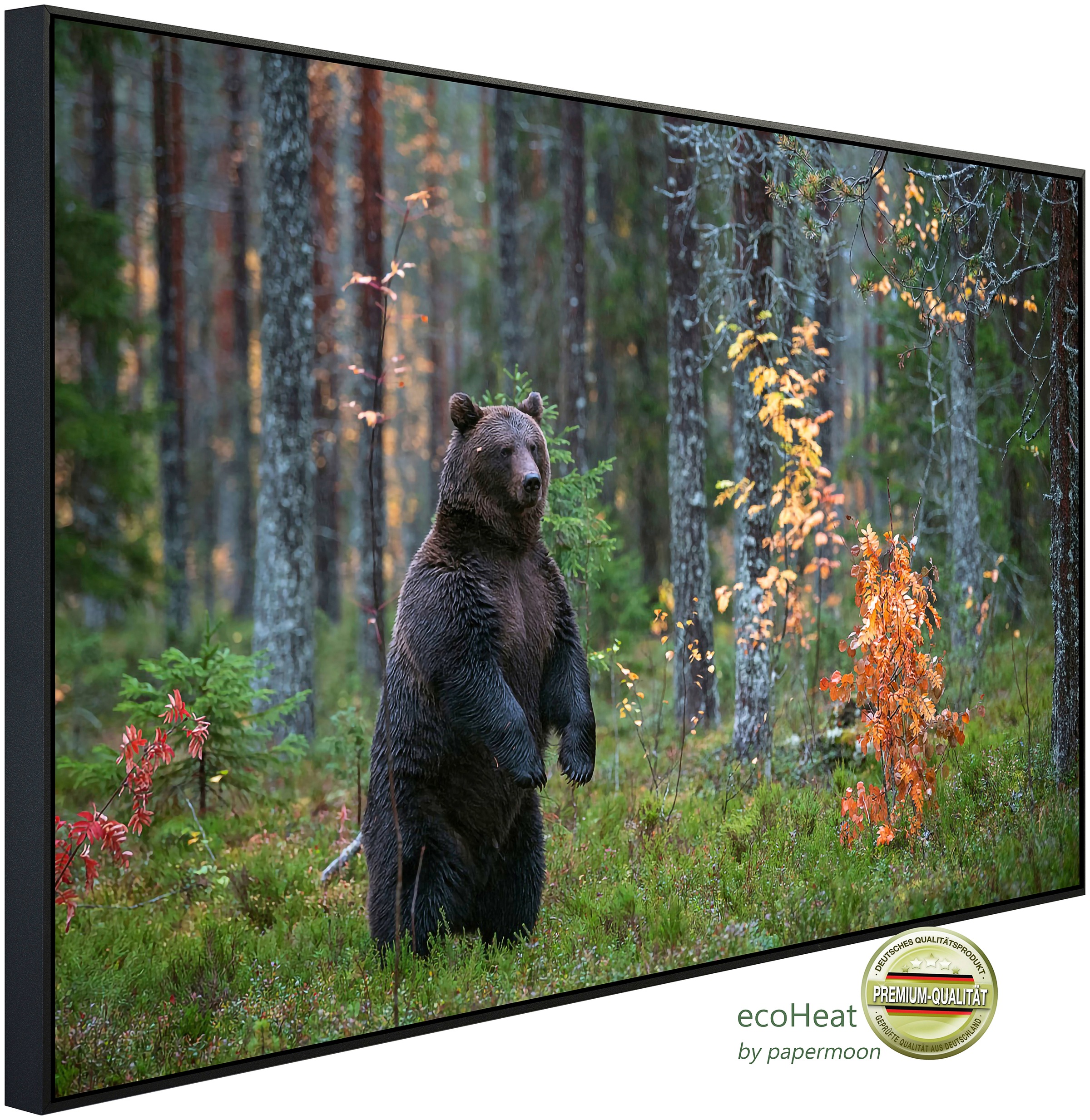 Papermoon Infrarotheizung »Braunbär im Herbstwald«, sehr angenehme Strahlungswärme