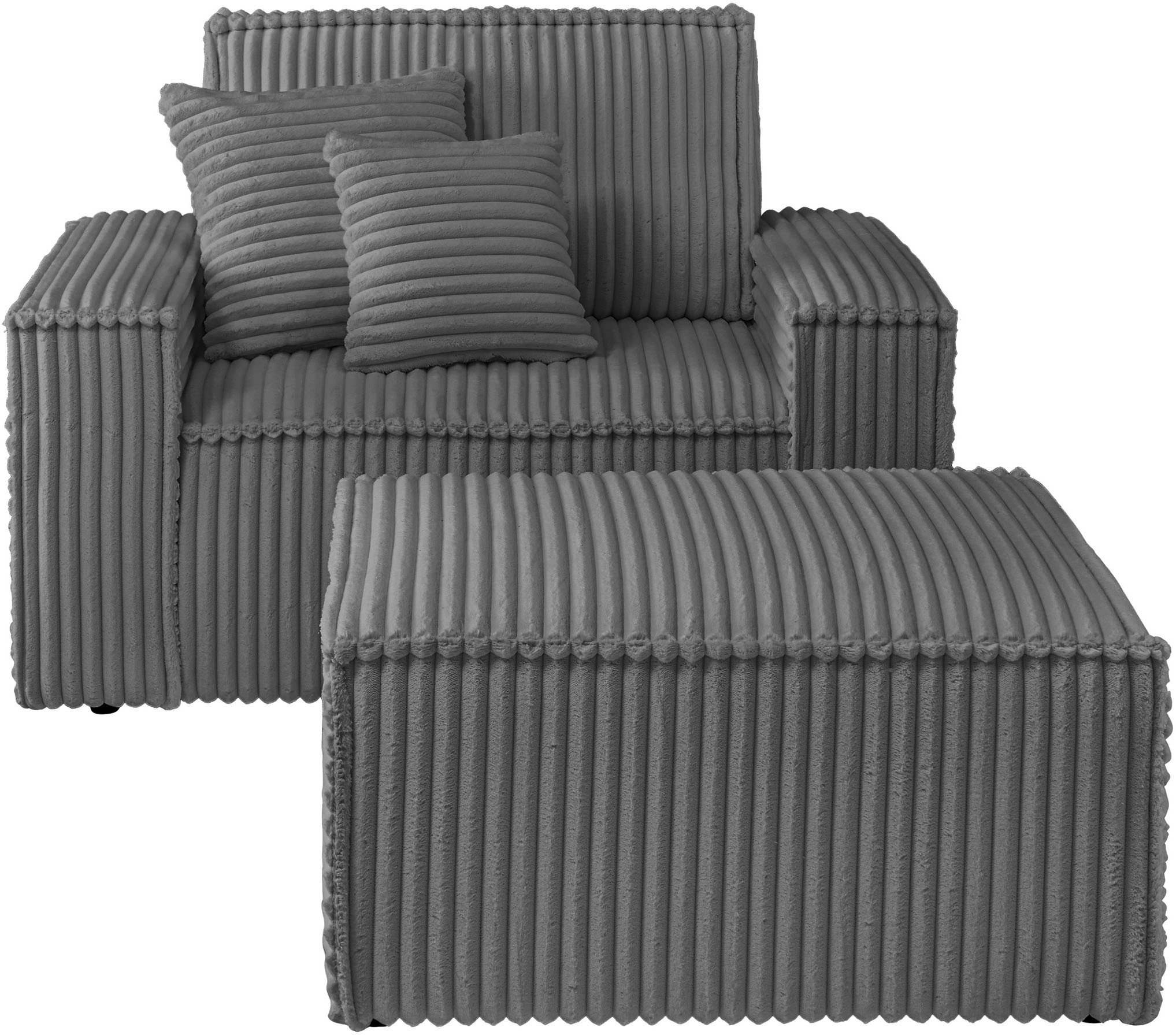 OTTO home Loveseat "FINNLEY, Loveseat & Hocker im Set, trendige Stoffe, ink günstig online kaufen