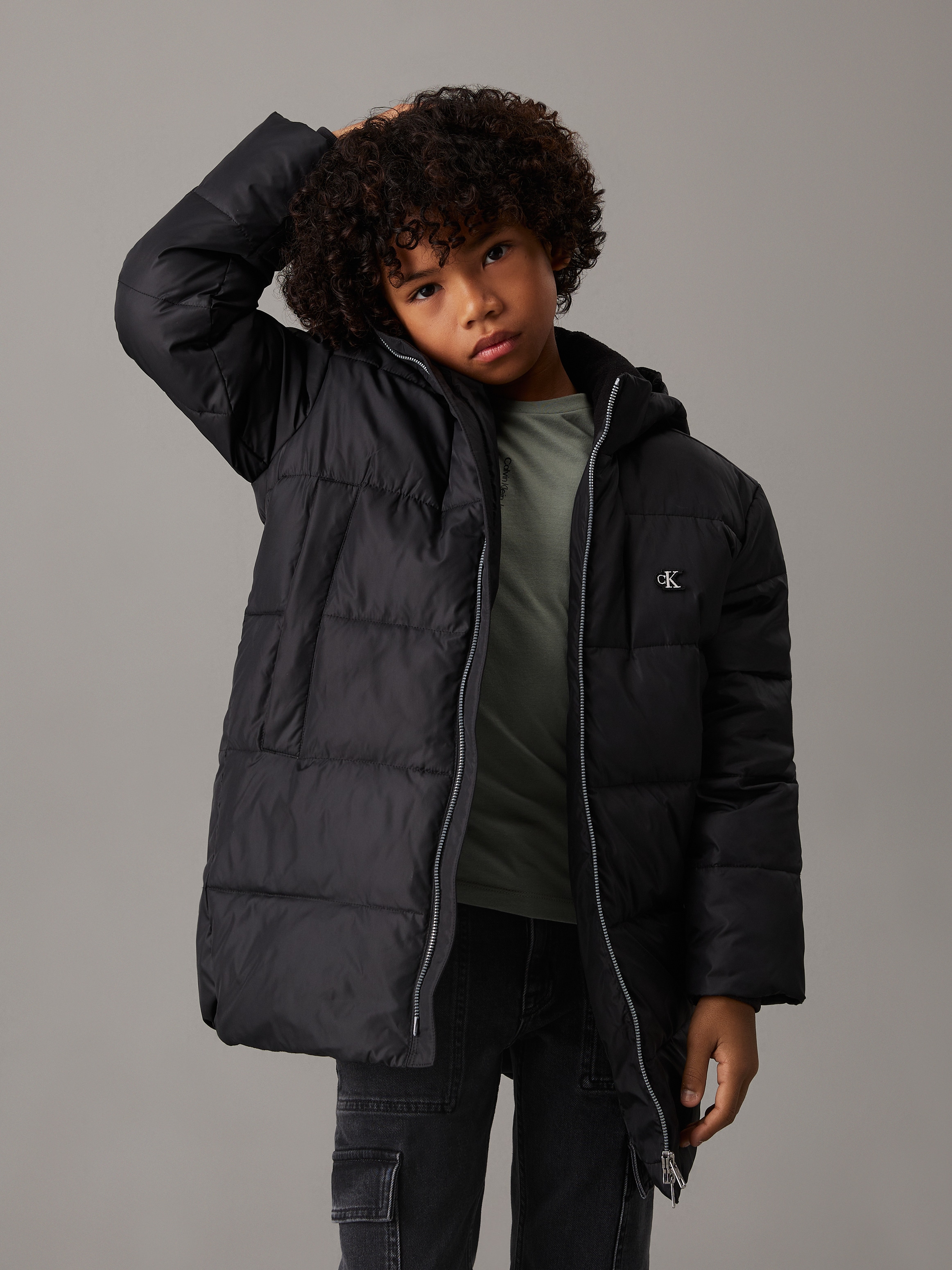 Calvin Klein Jeans Parka »Essential Parka Puffer«, mit Kapuze, für Kinder bis 16 Jahre und mit Logopatch