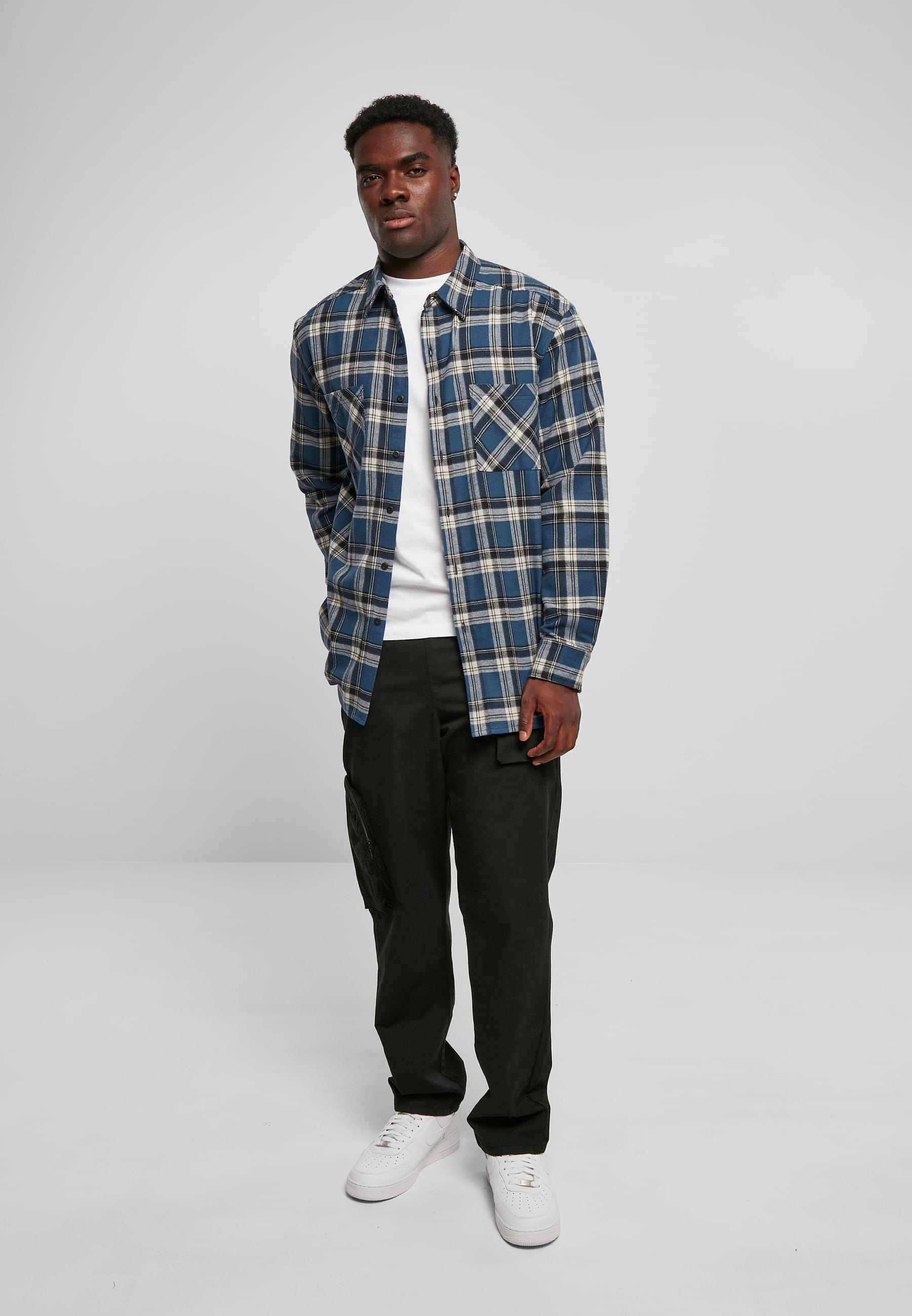 URBAN CLASSICS Langarmhemd »Urban Classics Herren Lake Check Shirt«, (1 tlg.)
