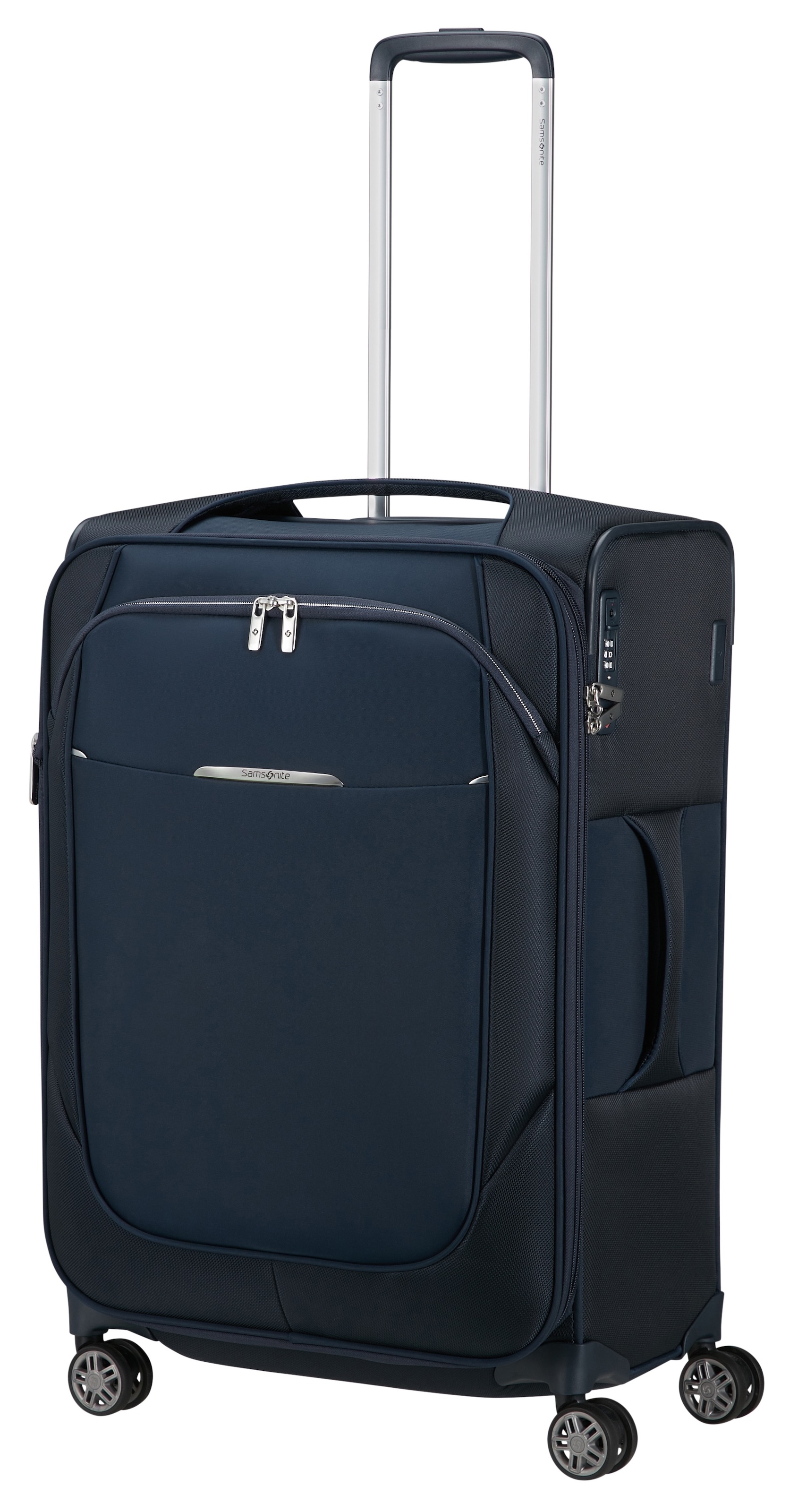 Samsonite Weichgepäck-Trolley »RE-LITE, verschiedene Größen und Farben«, (Set, 2 St., mit 2 Packwürfeln), 4 Rollen, Reisekoffer TSA-Schloss Stickerbogen Volumenerweiterung Laptopfach