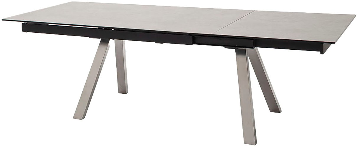 MCA furniture Esstisch »TOBAGO Auszugtisch 180-260 cm«, (Einzelstück), Keramik,Edelstahl,Stirnauszug,ausziehbar,Tischplatte 13 mm