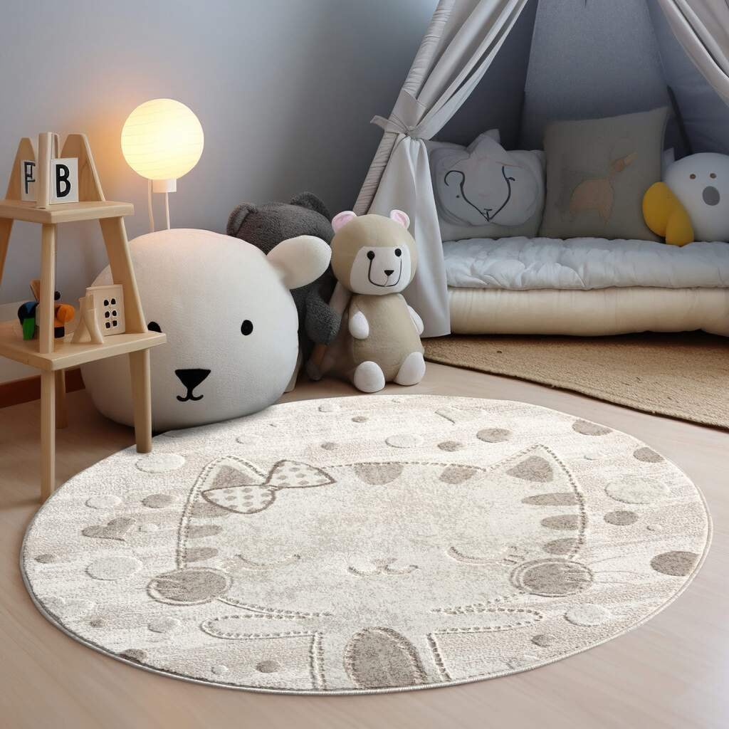 Carpet City Kinderteppich "MARA720" rund 11 mm Höhe Kinderzimmer, Kurzflor, günstig online kaufen