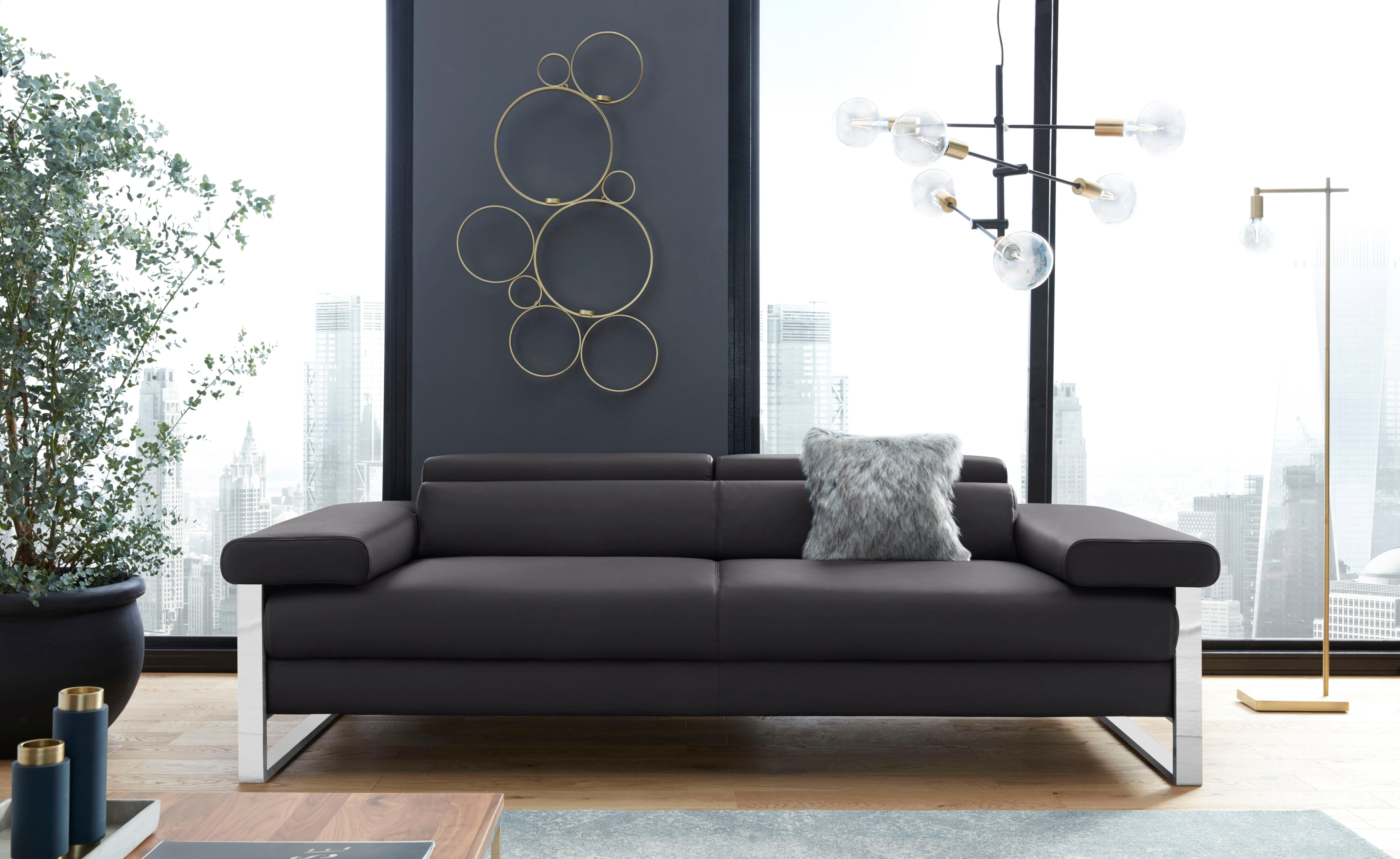 W.SCHILLIG 2-Sitzer "finn" German Design Award 2016, Fußgestell Chrom glänzend, Breite 230 cm