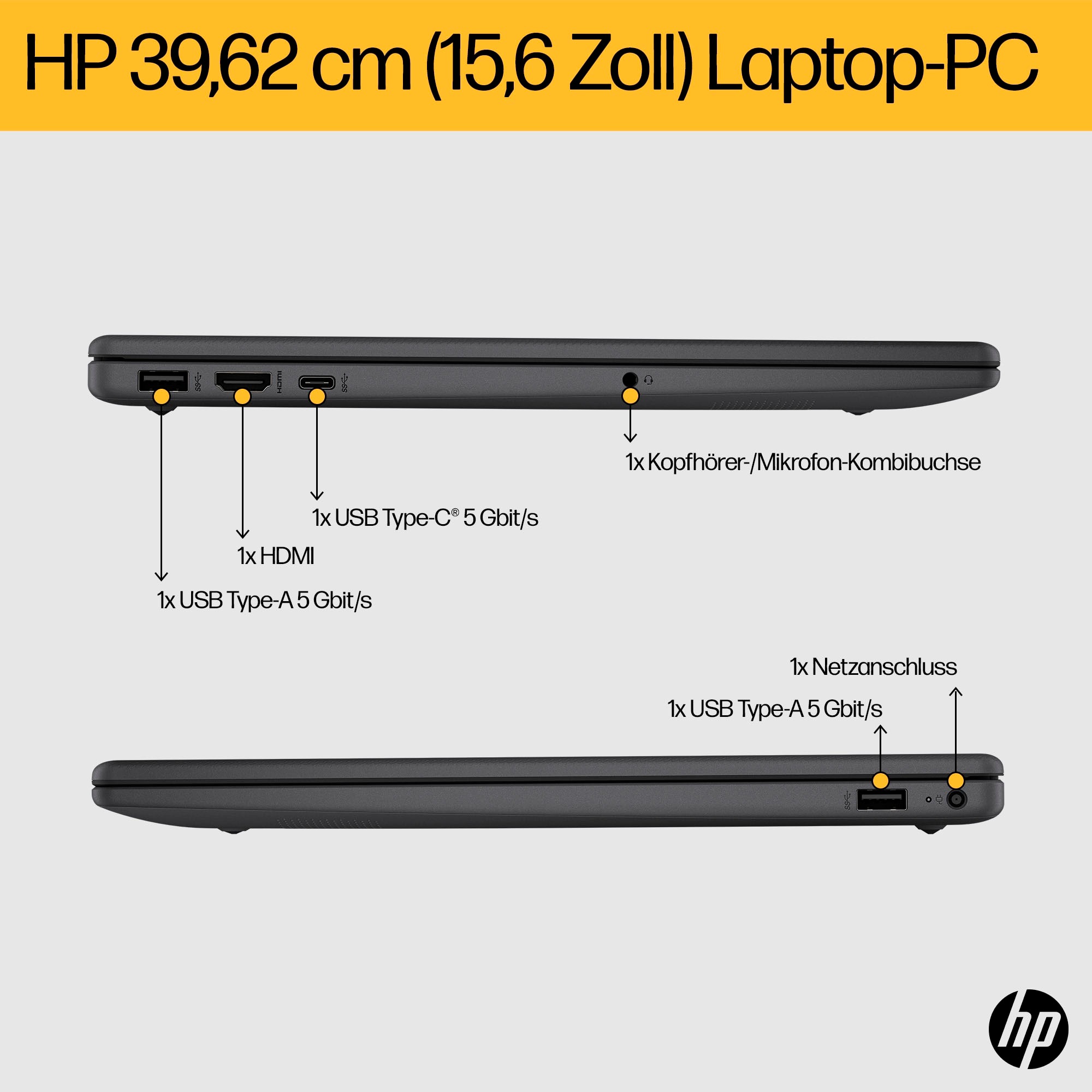 HP Notebook »15s-fq0105ng«, 39,6 cm, / 15,6 Zoll, Intel, Celeron, UHD Graphics 600, 512 GB SSD