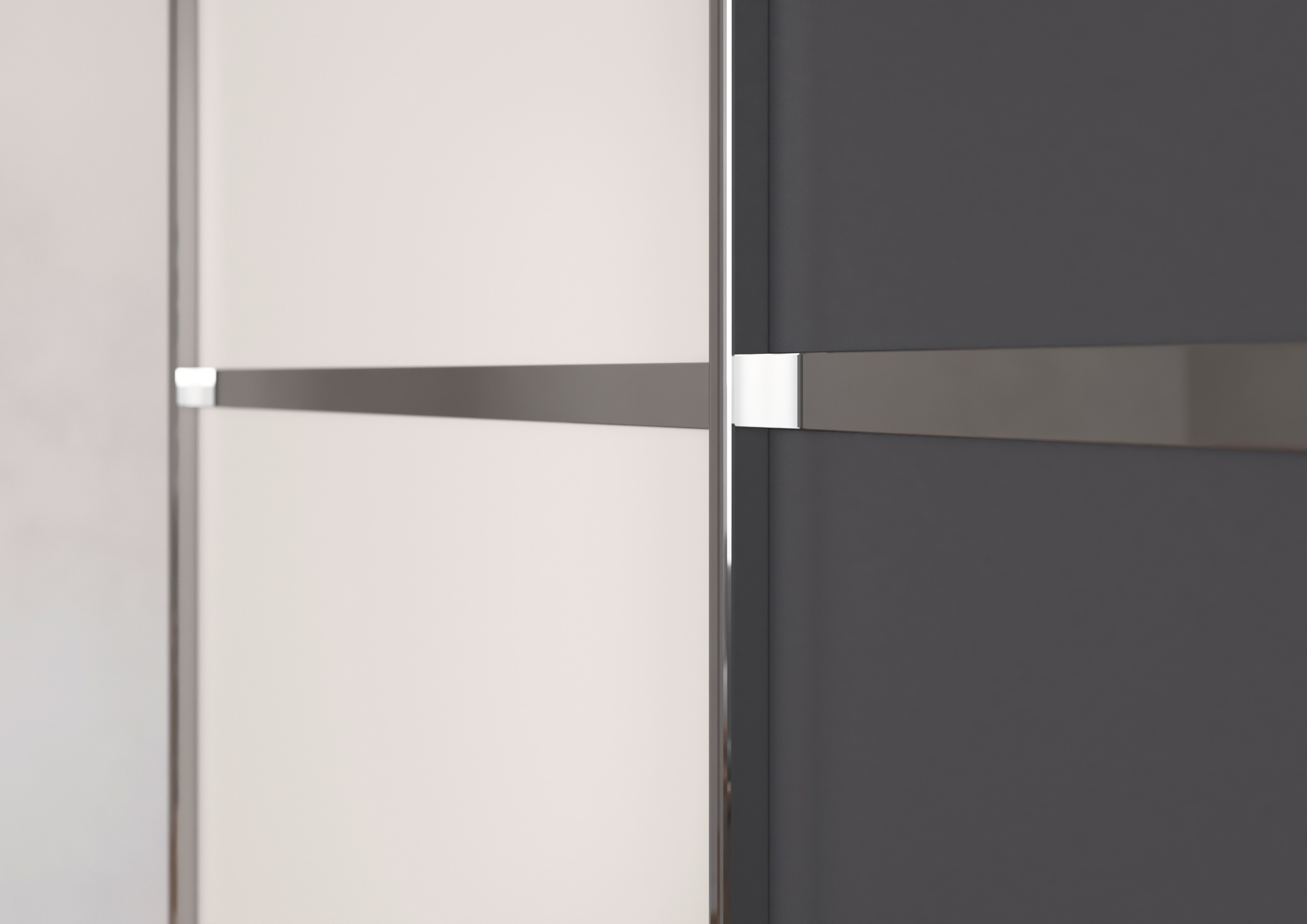rauch Kleiderschrank »Schwebetürenschrank OTTO´s Choice Garderobe Schrank TOP ANGEBOT Avola«, (in 3 verschiedenen Ausstattungen BASIC/CLASSIC/PREMIUM inkl. Spiegel), mit eleganten Zierleisten in Chrom, Schwarz oder Weiß MADE IN GERMANY