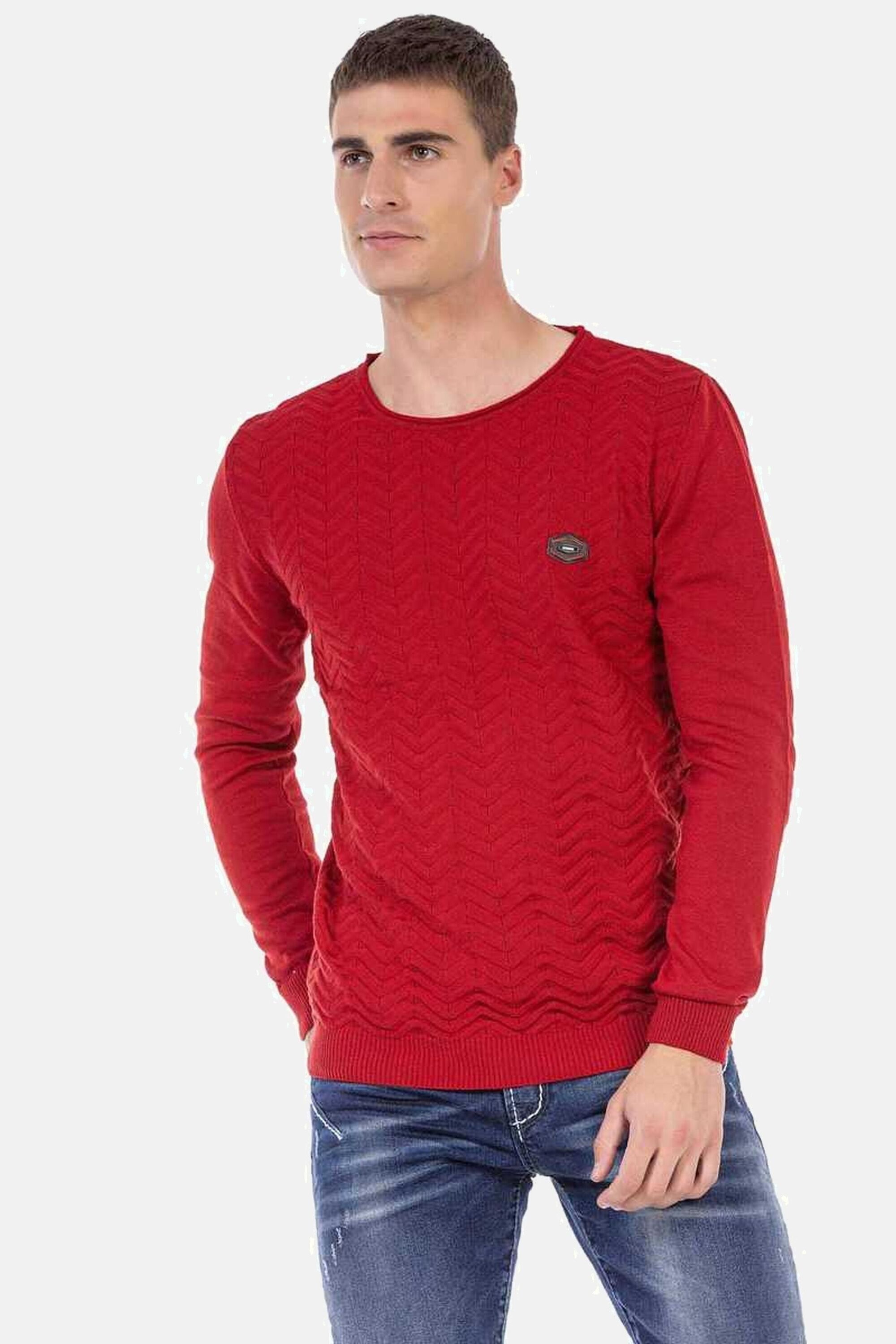 Thumbnail - Cipo & Baxx Rundhalspullover "Pullover" 1 Stk. mit Zopfmuster, CP240