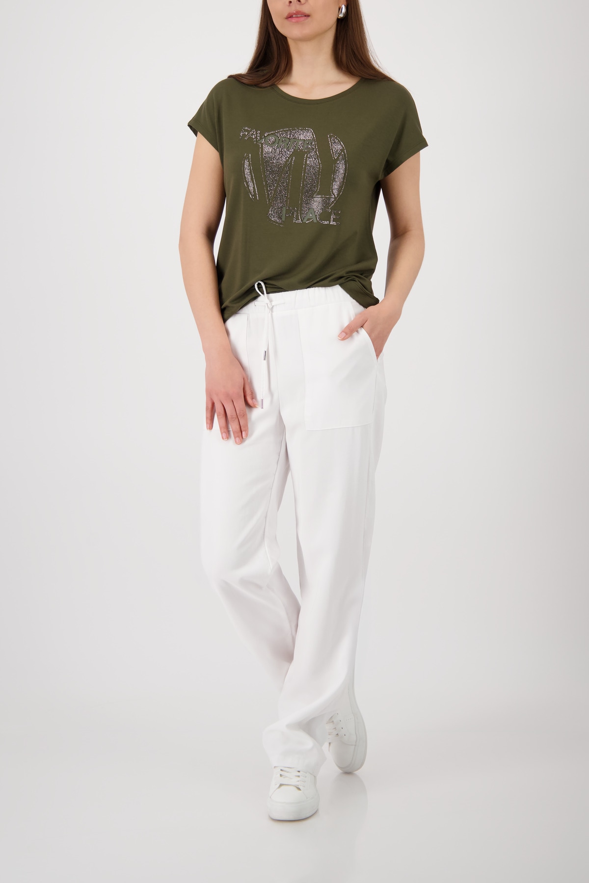 Monari T-Shirt »Shirt Schmuck« Regular fit mit Strasssteinen