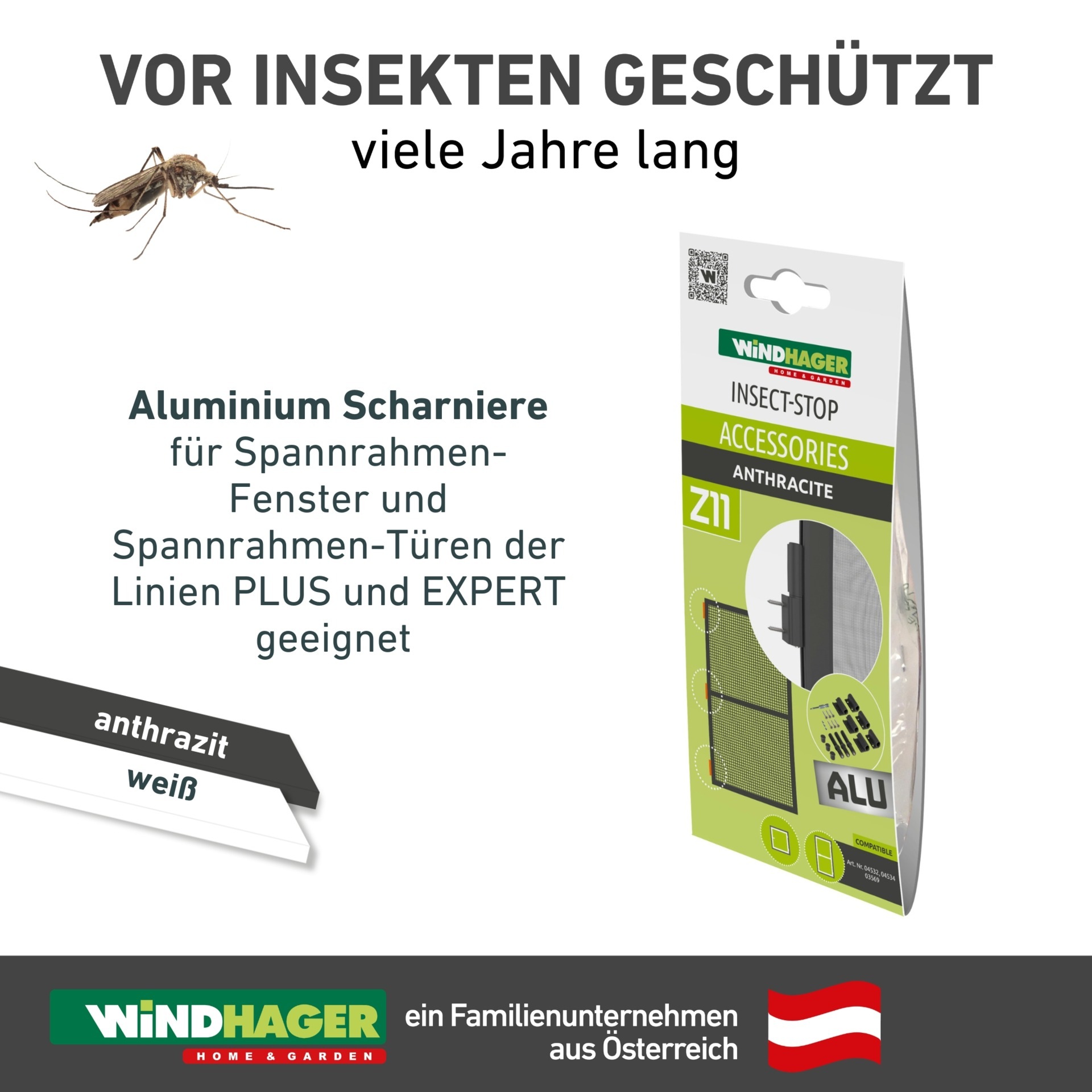Windhager Montagezubehör »für Insektenschutz Rahmenfenster und Türen, 3 Stk. Alu Scharniere« 3 Stk. tlg. Fliegengitterfenster Ersatzteil, erhältlich in weiß oder anthrazit