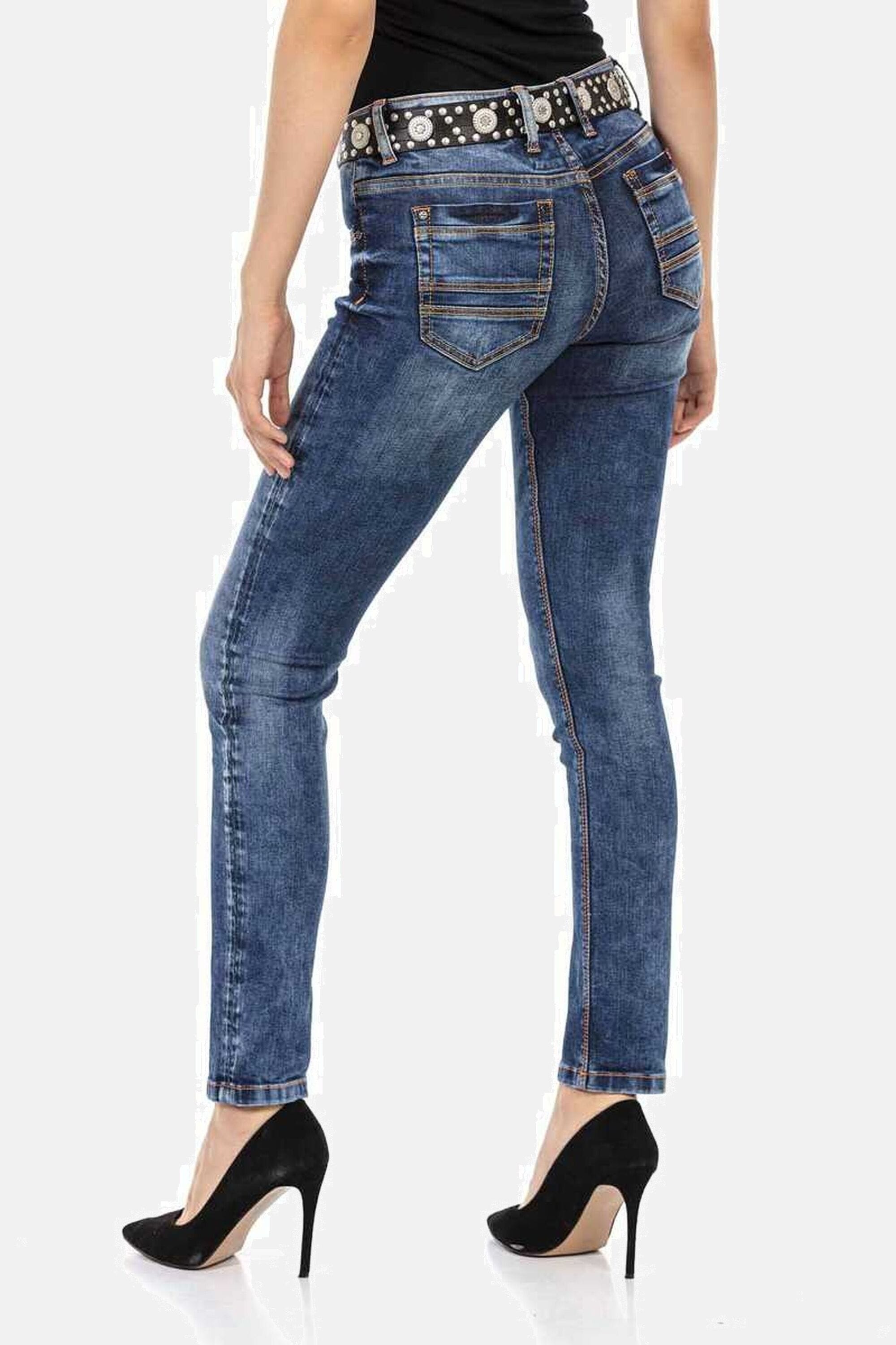 Cipo & Baxx Slim-fit-Jeans »Jeans«, Mit trendigen Ziernähten, WD441