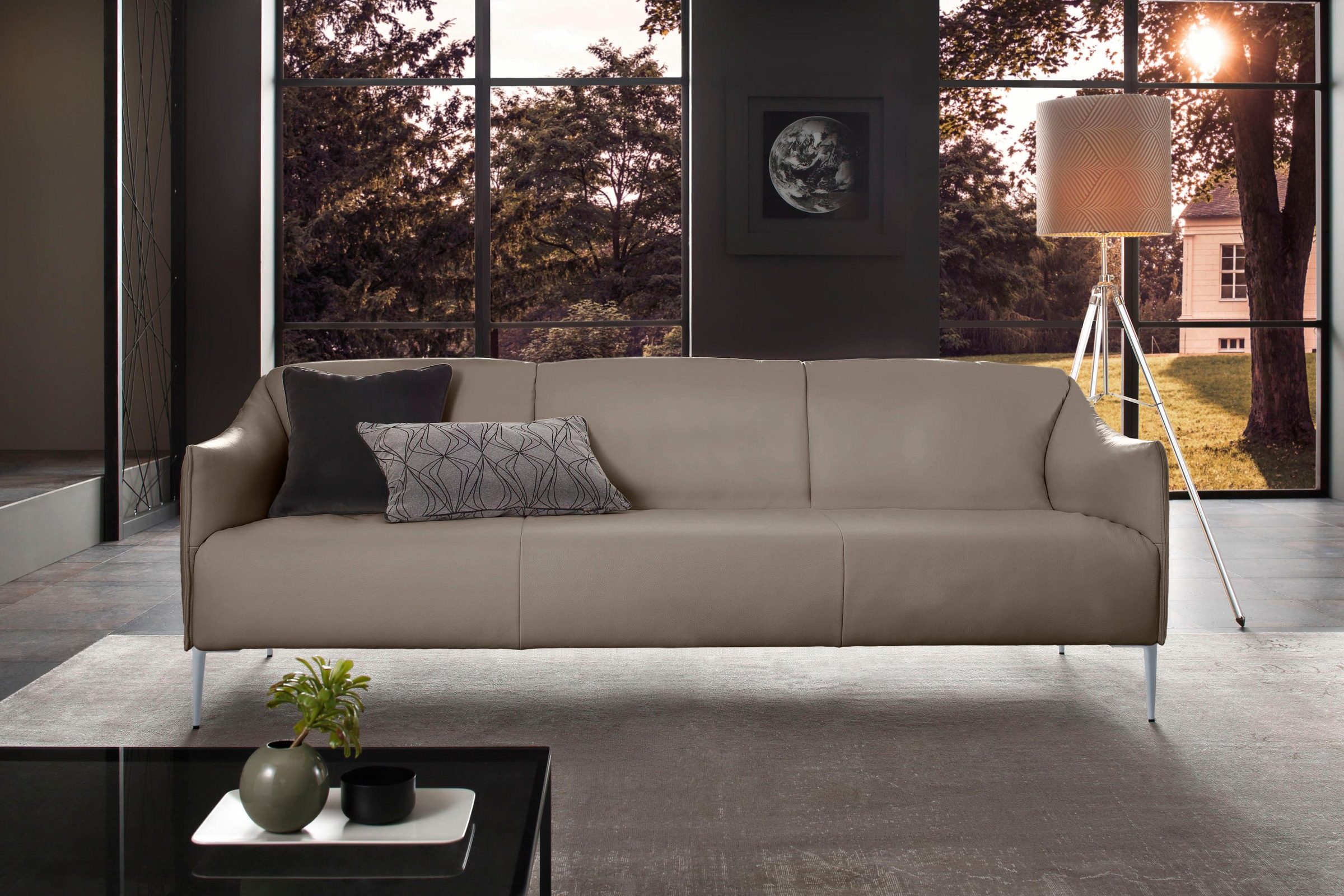 W.SCHILLIG 3-Sitzer »sally«, mit Metallfüßen in Silber matt, Breite 224 cm