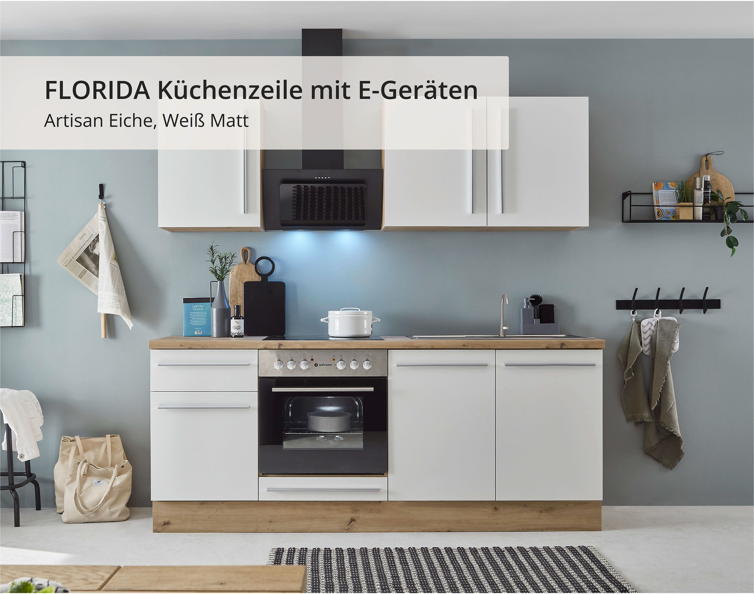 KOCHSTATION Küchenzeile "KS-Florida mit 38mm starker Arbeitsplatte" Breite günstig online kaufen