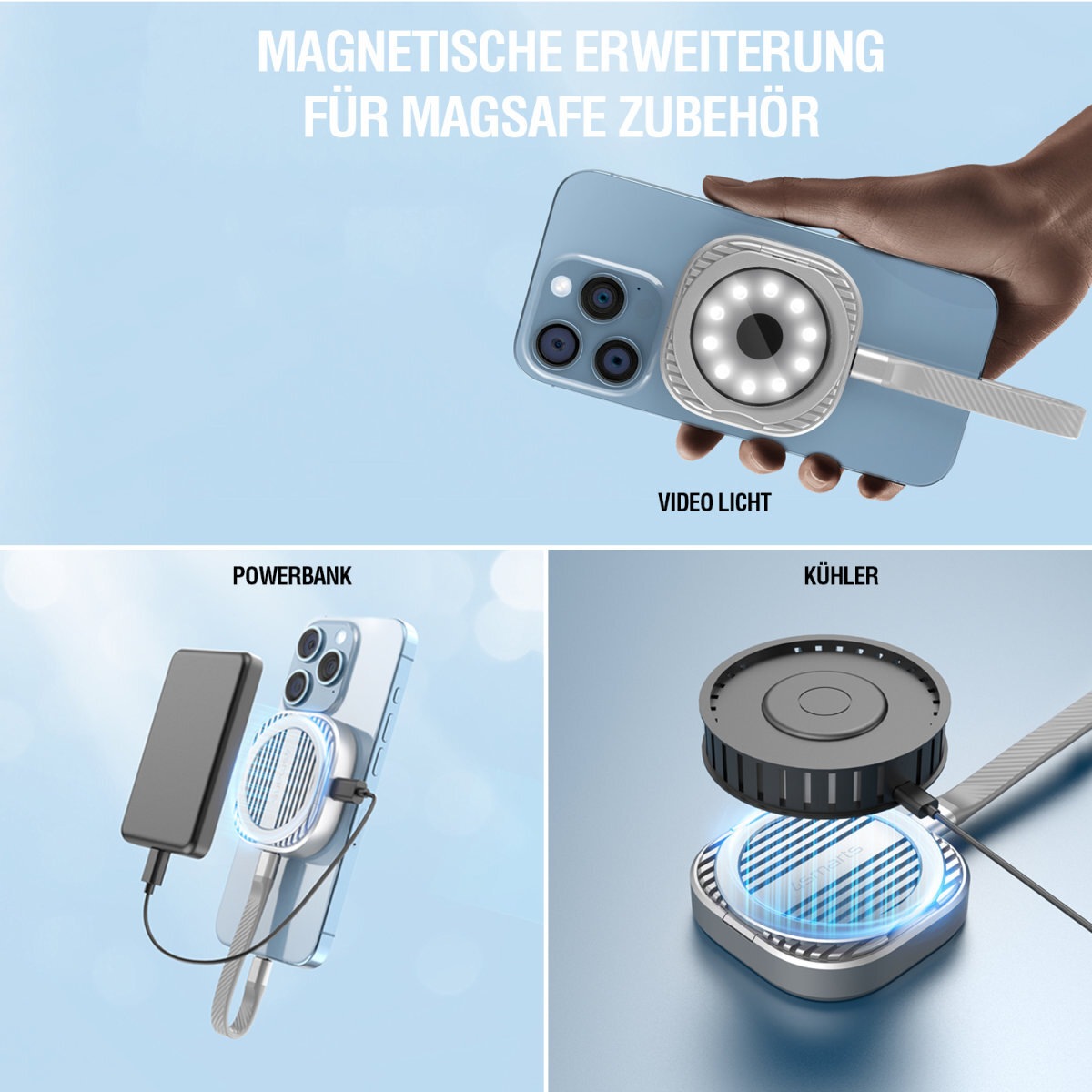 4smarts Halterung »Magnetisches SSD-Gehäuse Kickstand 3x USB-C und MagSafe«
